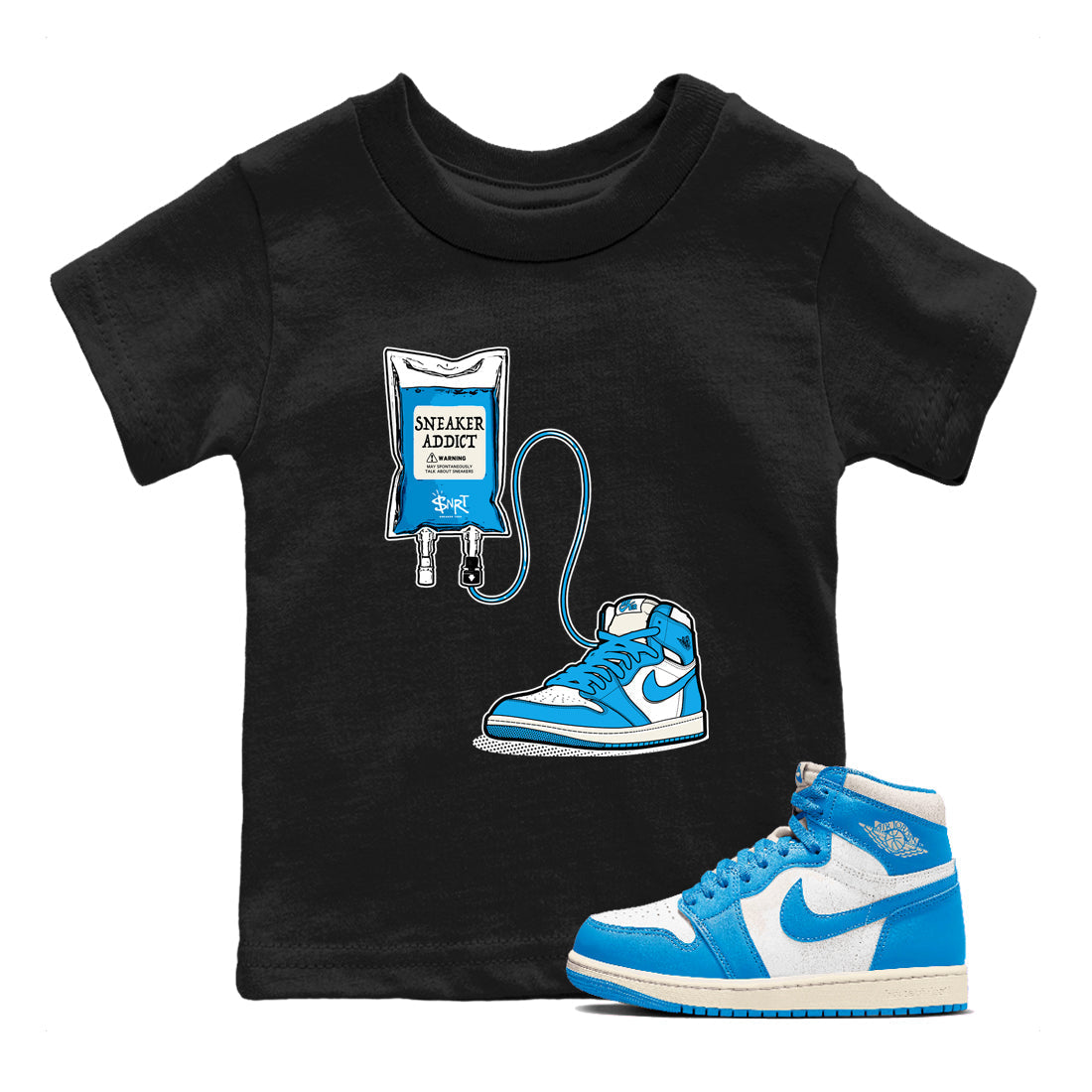snkmatch Therapy snkmatch Tees Kids - Air Jordan 1 UNC Reimagined