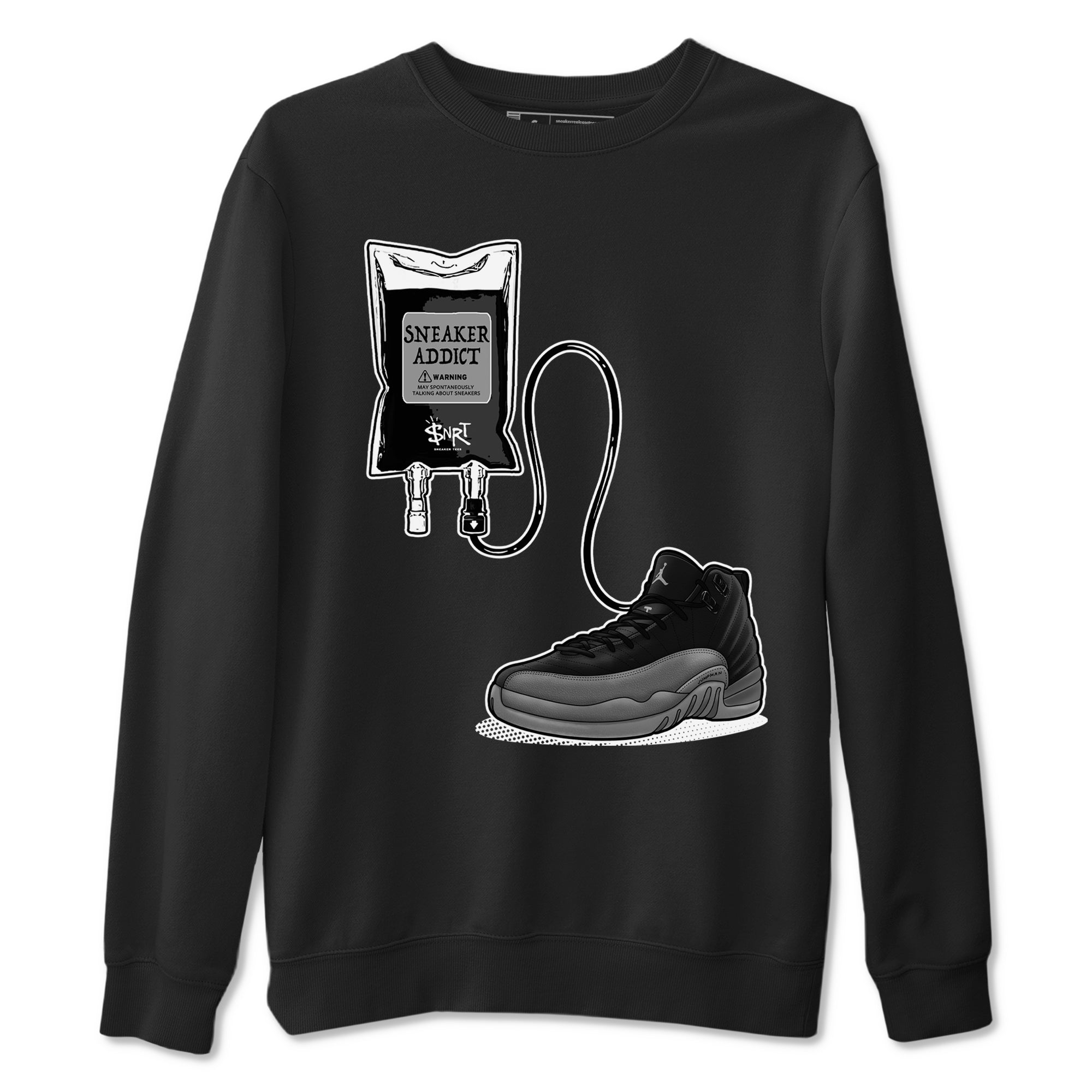 snkmatch Therapy snkmatch Tees - Air Jordan 12 Black Wolf Grey