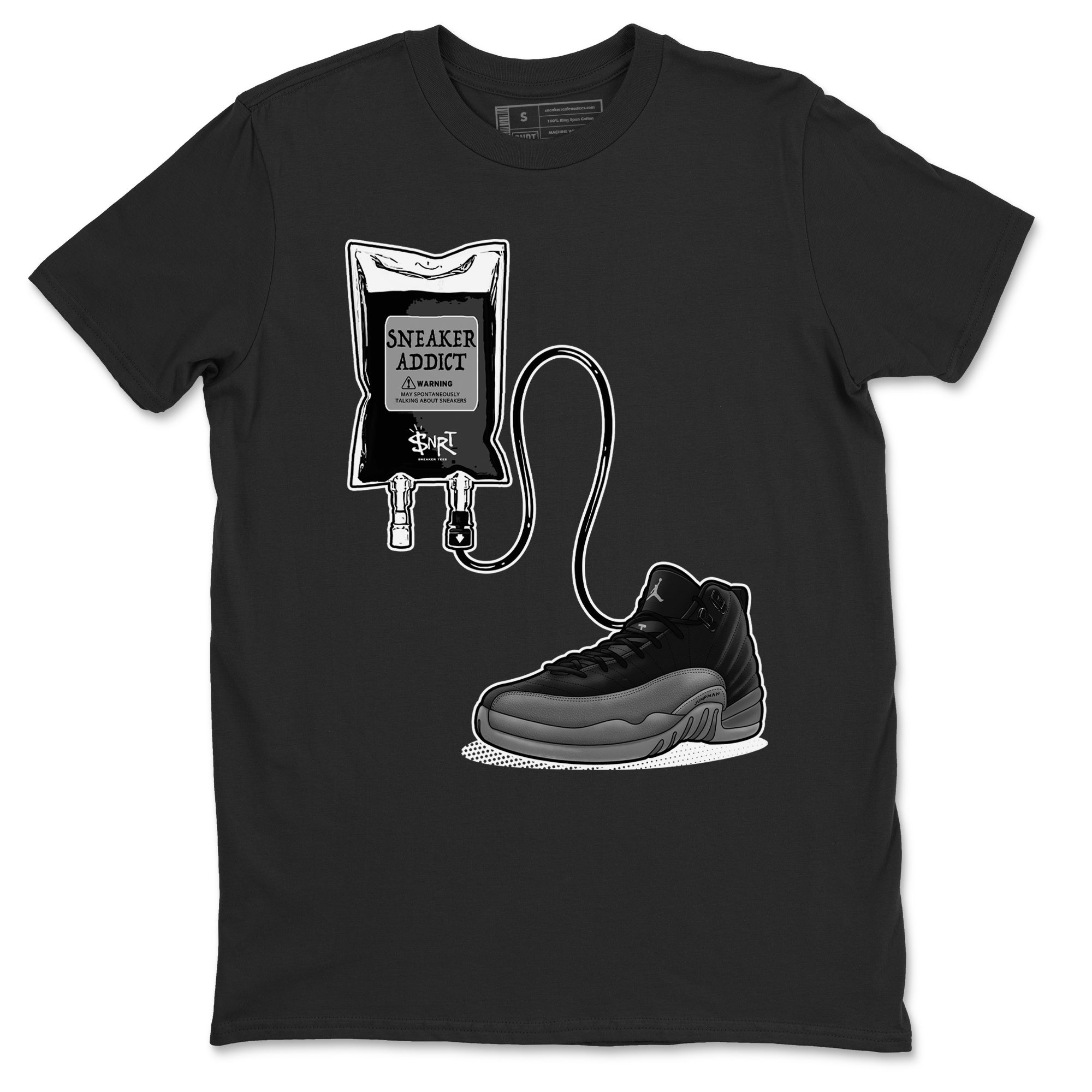 snkmatch Therapy snkmatch Tees - Air Jordan 12 Black Wolf Grey