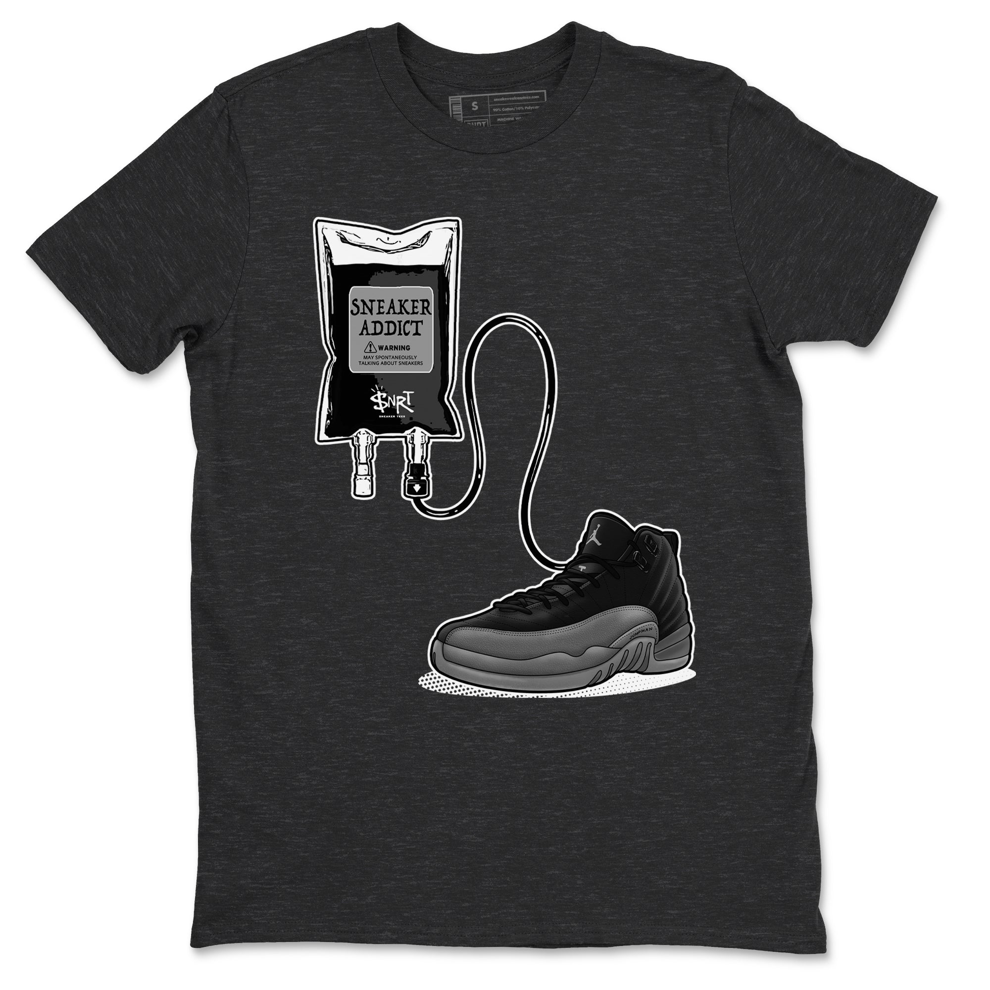 snkmatch Therapy snkmatch Tees - Air Jordan 12 Black Wolf Grey