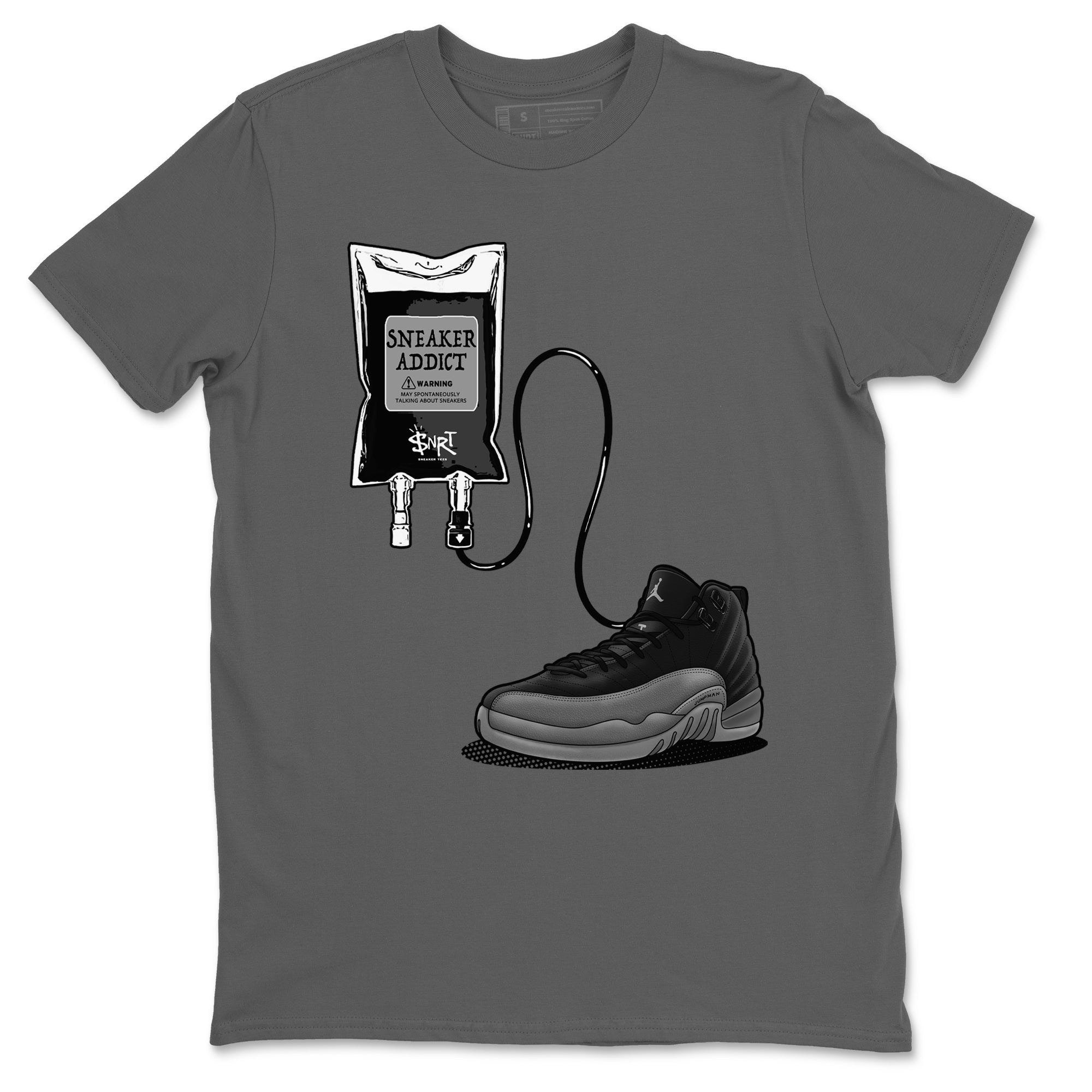 snkmatch Therapy snkmatch Tees - Air Jordan 12 Black Wolf Grey