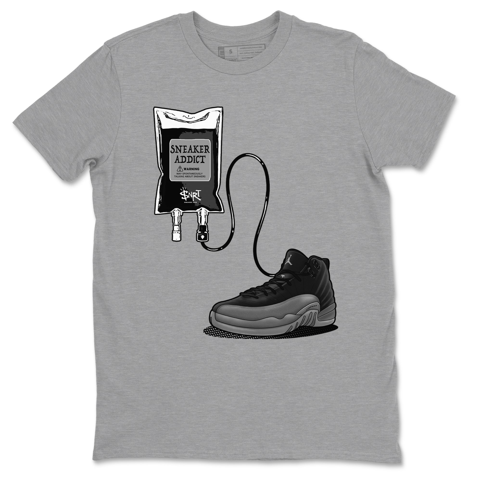 snkmatch Therapy snkmatch Tees - Air Jordan 12 Black Wolf Grey
