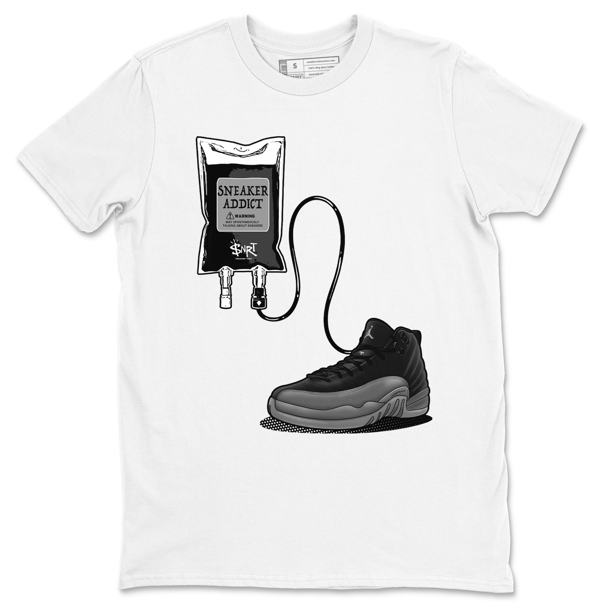 snkmatch Therapy snkmatch Tees - Air Jordan 12 Black Wolf Grey