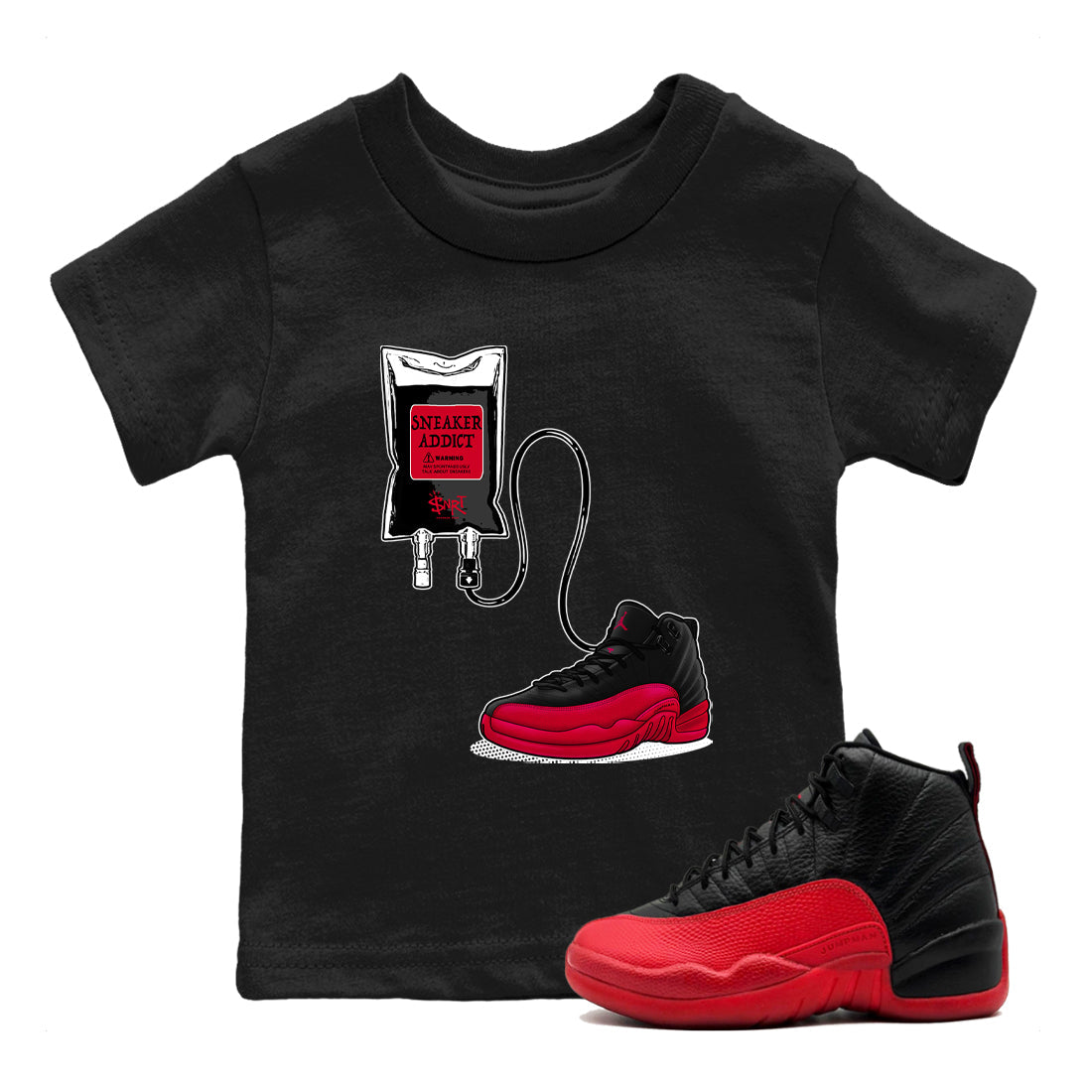 snkmatch Therapy snkmatch Tees Kids - Air Jordan 12 Flu Game