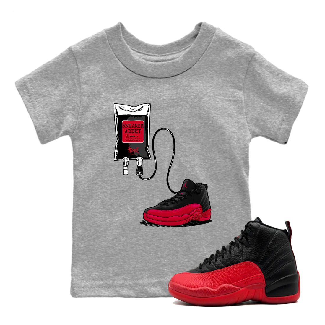 snkmatch Therapy snkmatch Tees Kids - Air Jordan 12 Flu Game