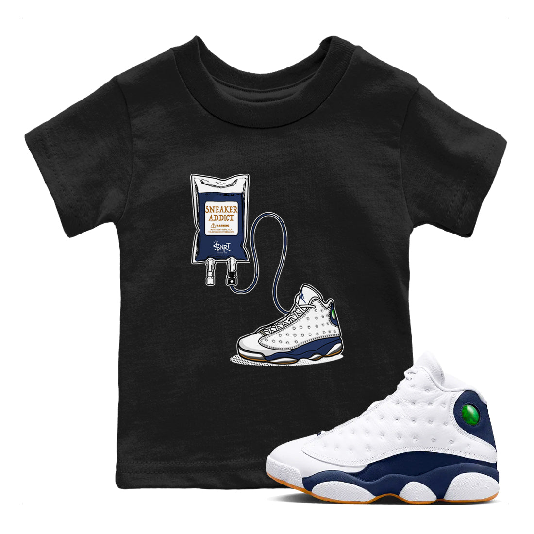 snkmatch Therapy snkmatch Tees Kids - Air Jordan 13 Midnight Navy