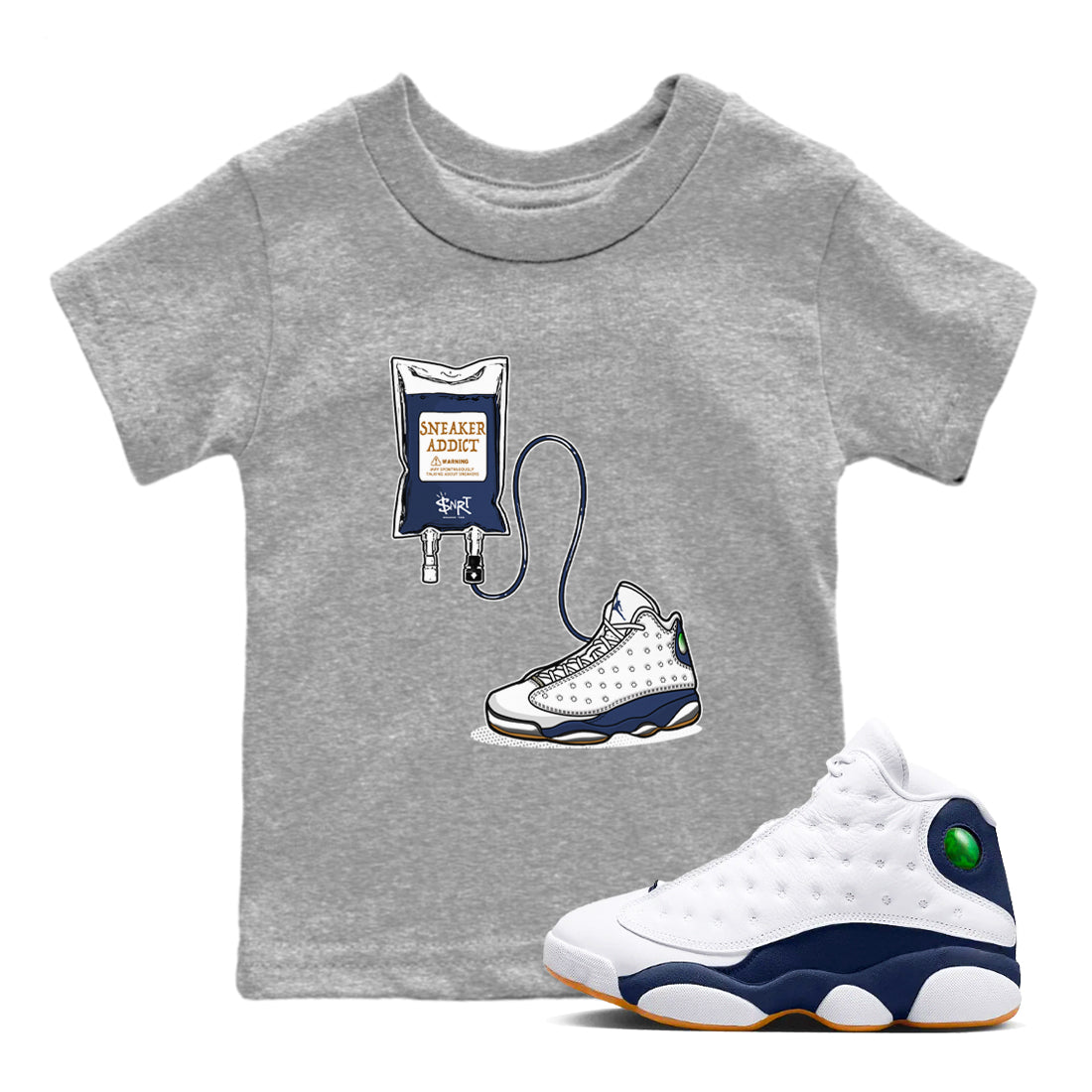 snkmatch Therapy snkmatch Tees Kids - Air Jordan 13 Midnight Navy