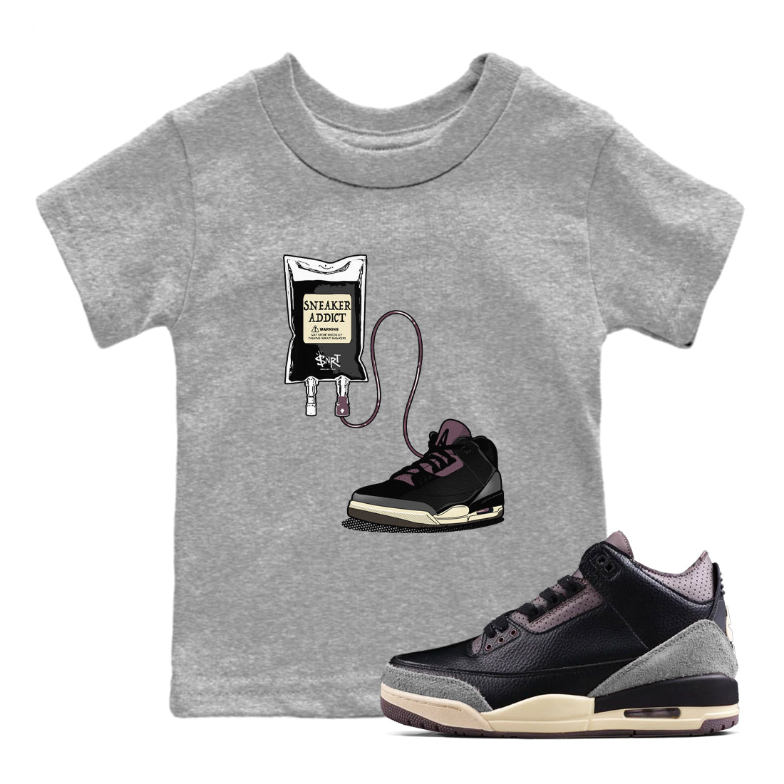 snkmatch Therapy snkmatch Tees Kids - Air Jordan 3 A Ma Maniere x Black