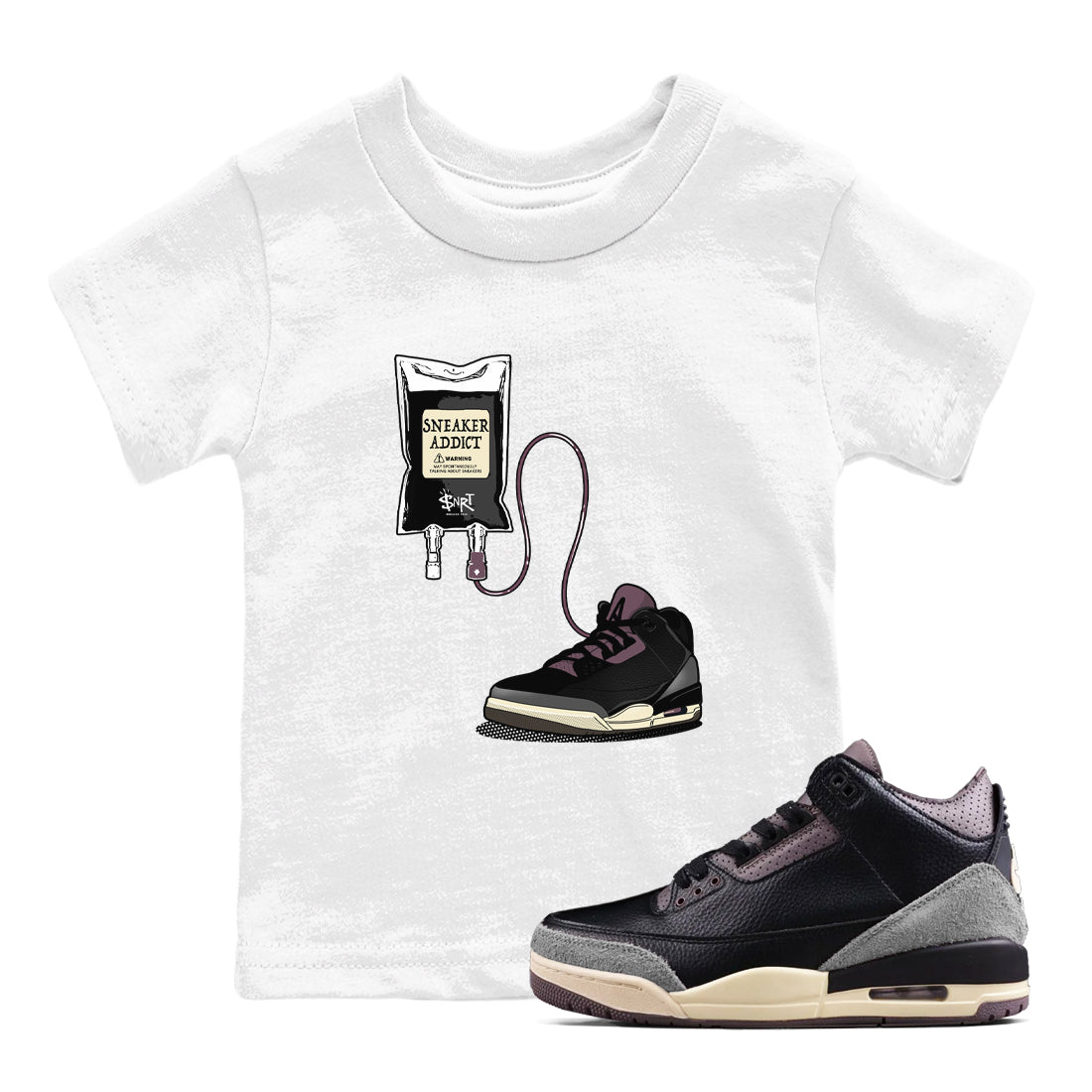 snkmatch Therapy snkmatch Tees Kids - Air Jordan 3 A Ma Maniere x Black
