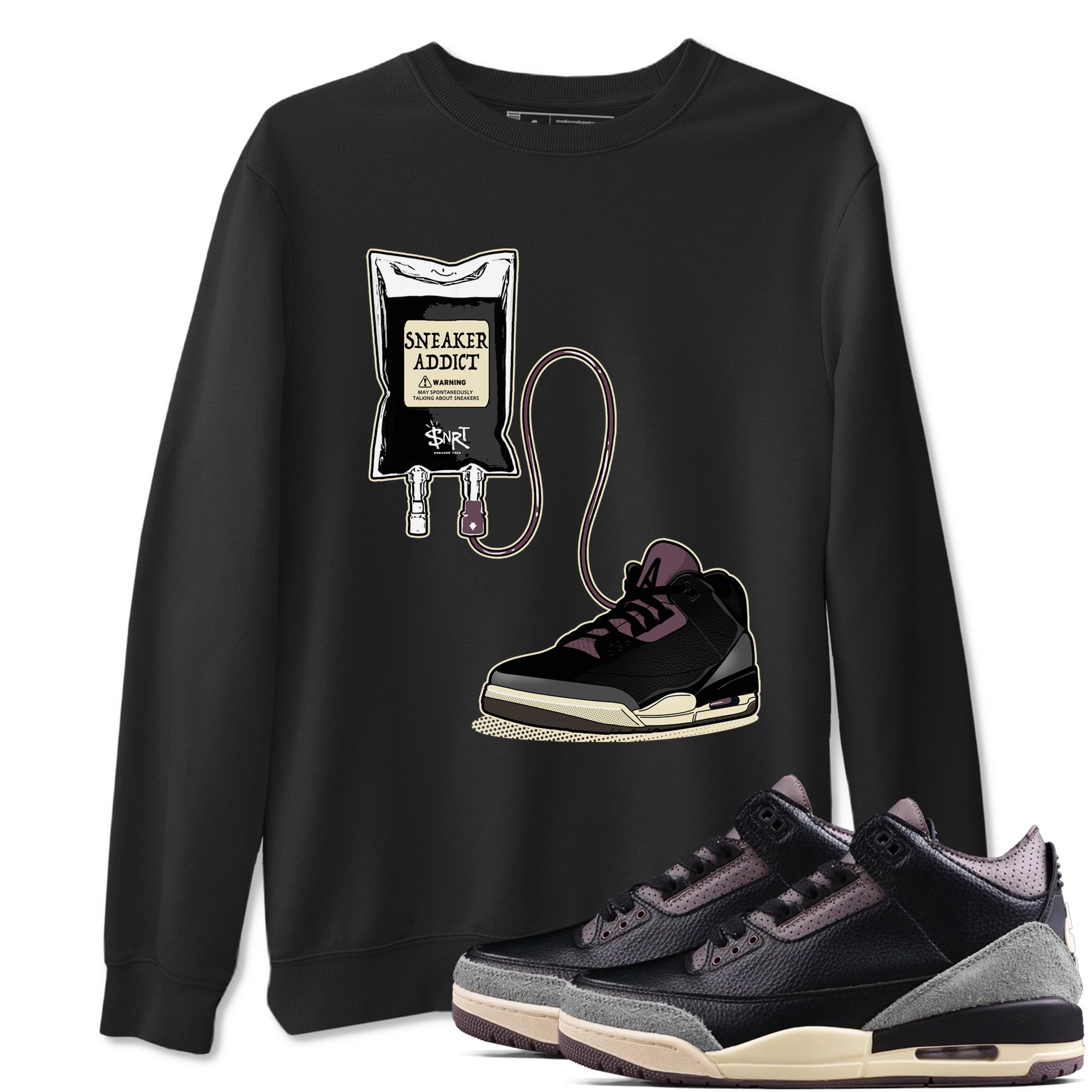 snkmatch Therapy snkmatch Tees - Air Jordan 3 A Ma Maniere x Black