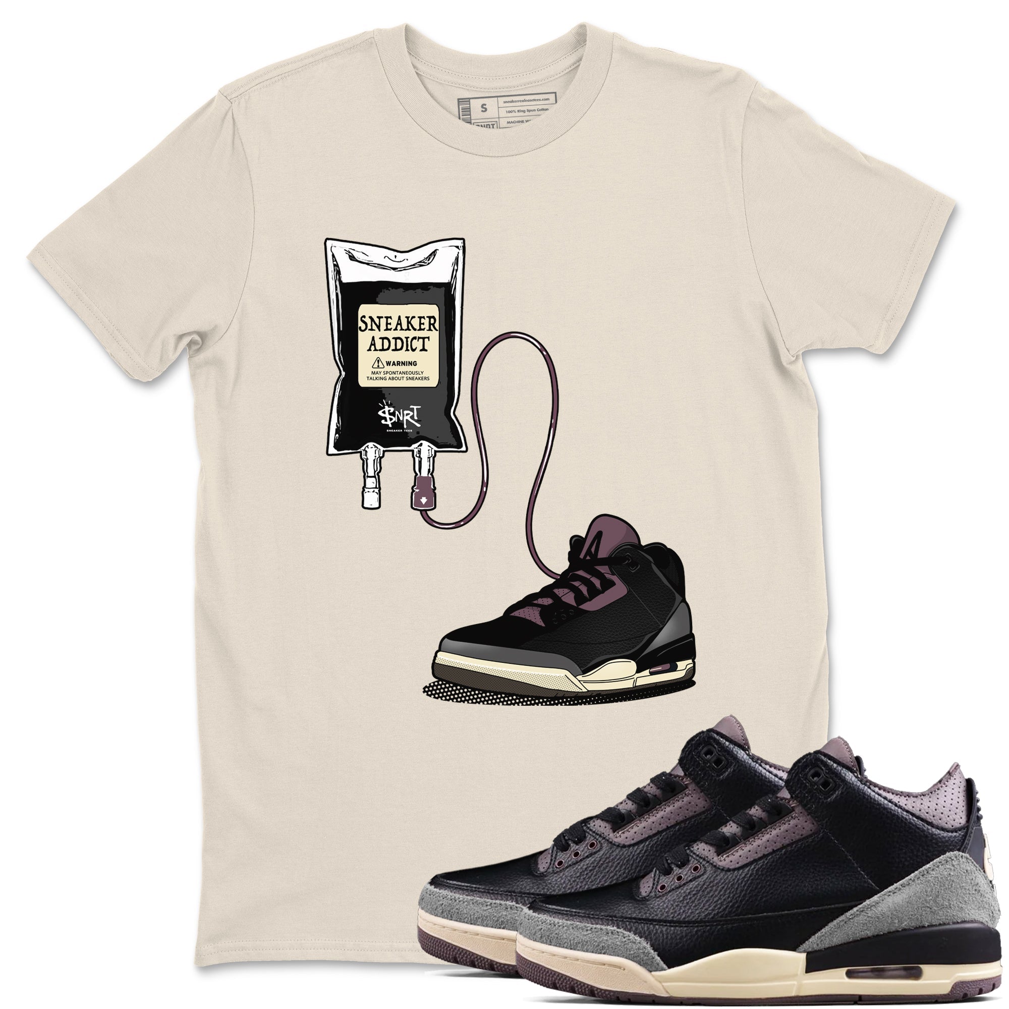snkmatch Therapy snkmatch Tees - Air Jordan 3 A Ma Maniere x Black