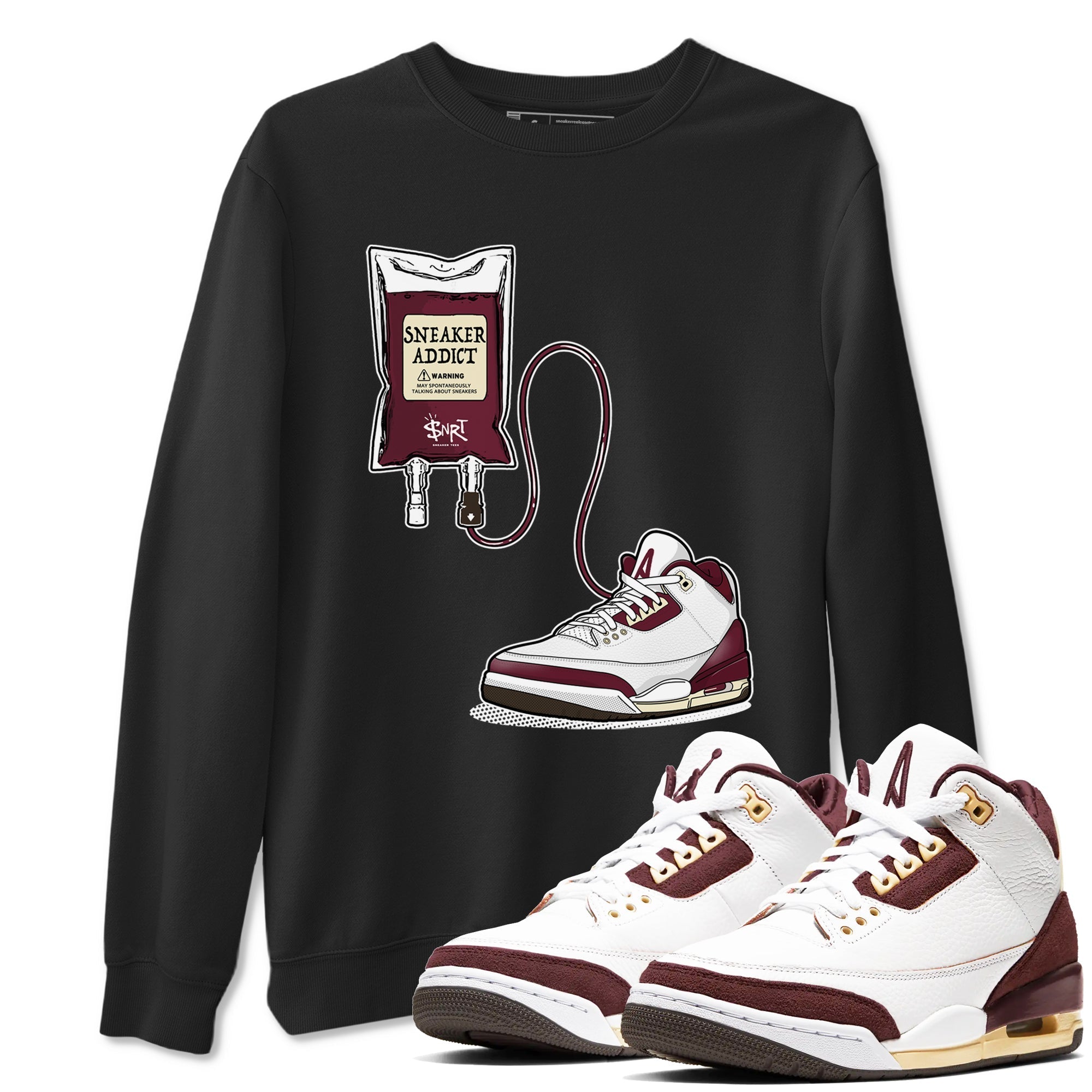 snkmatch Therapy snkmatch Tees - Air Jordan 3 A Ma Maniere x Burgundy Crush