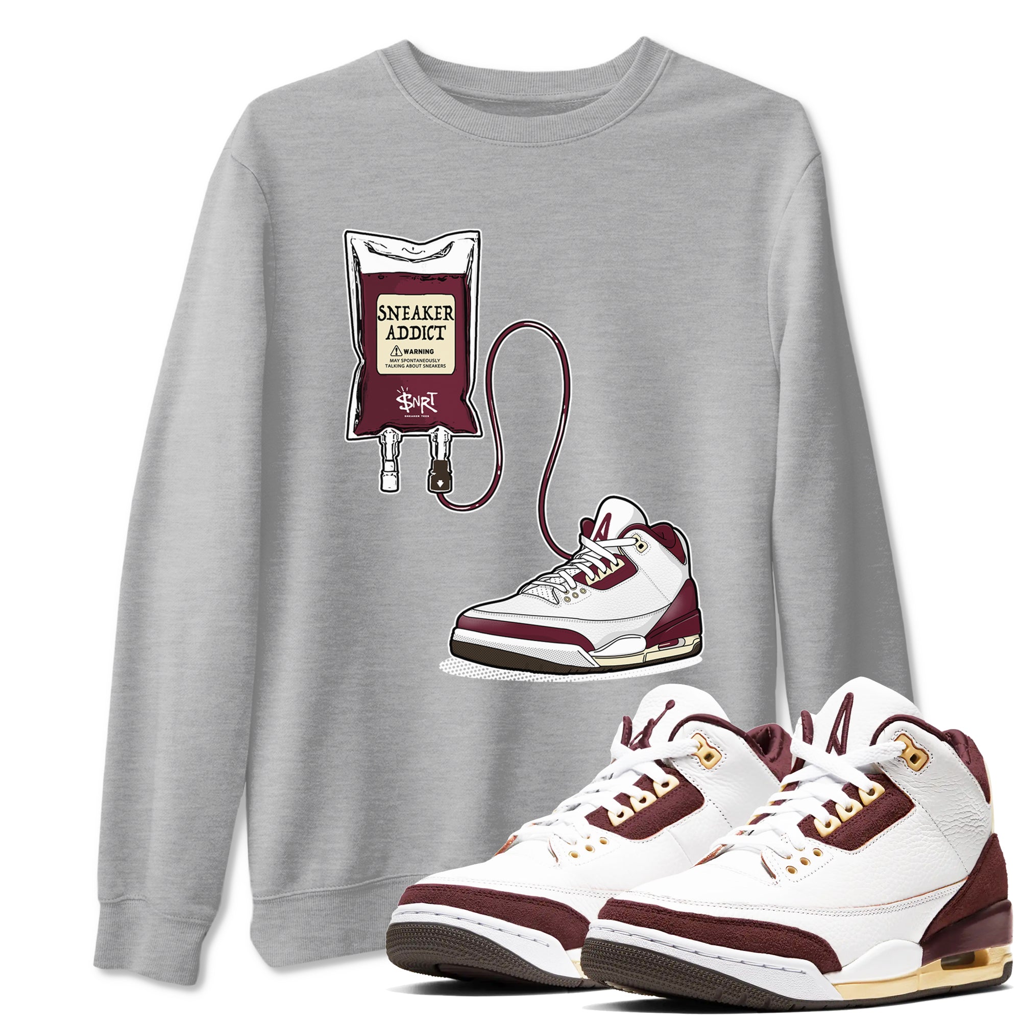 snkmatch Therapy snkmatch Tees - Air Jordan 3 A Ma Maniere x Burgundy Crush