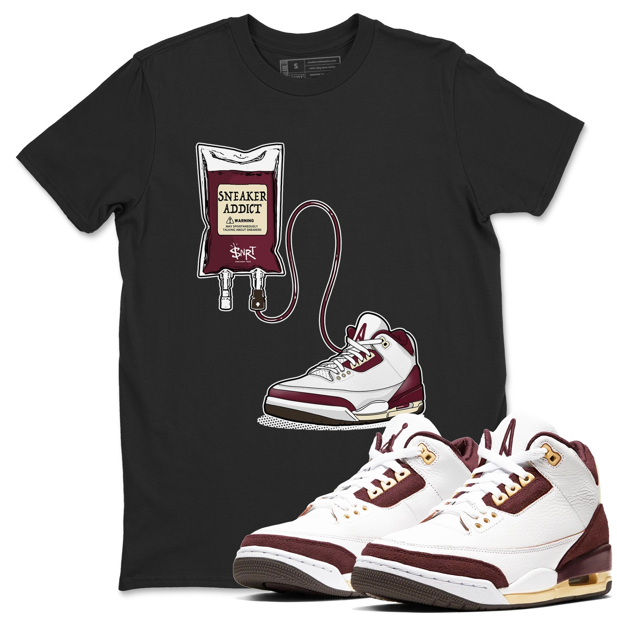 snkmatch Therapy snkmatch Tees - Air Jordan 3 A Ma Maniere x Burgundy Crush