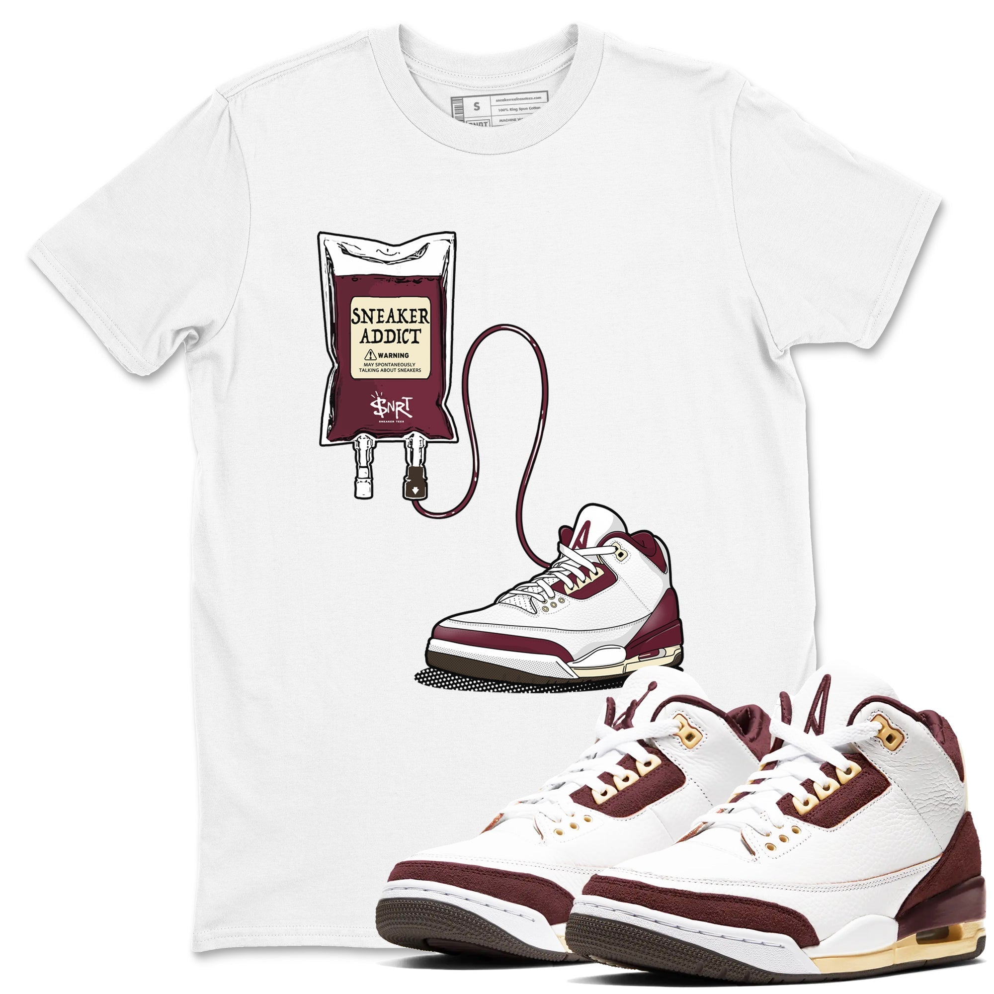 snkmatch Therapy snkmatch Tees - Air Jordan 3 A Ma Maniere x Burgundy Crush
