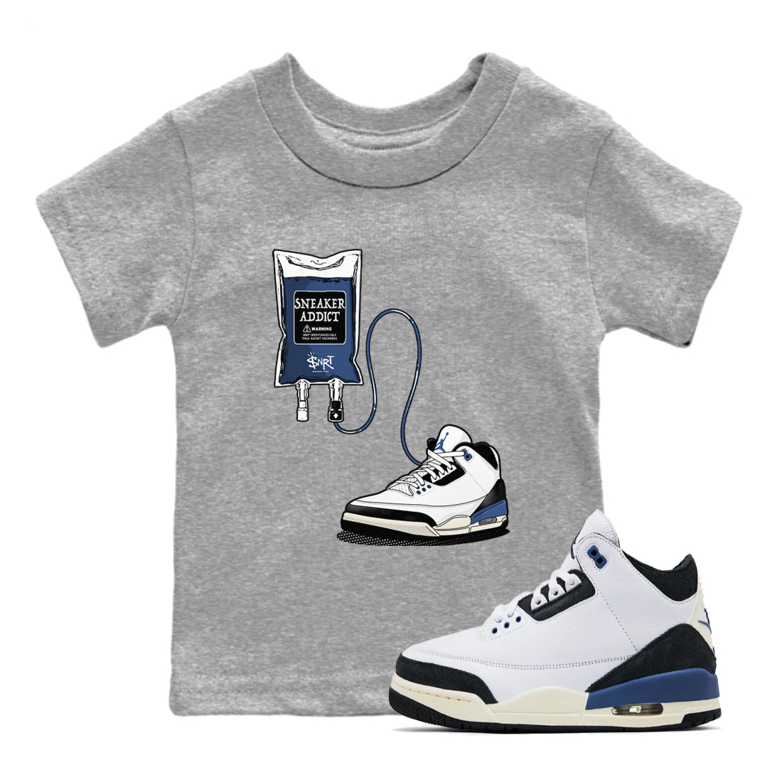 snkmatch Therapy snkmatch Tees Kids - Air Jordan 3 A Ma Maniere x Diffused Blue