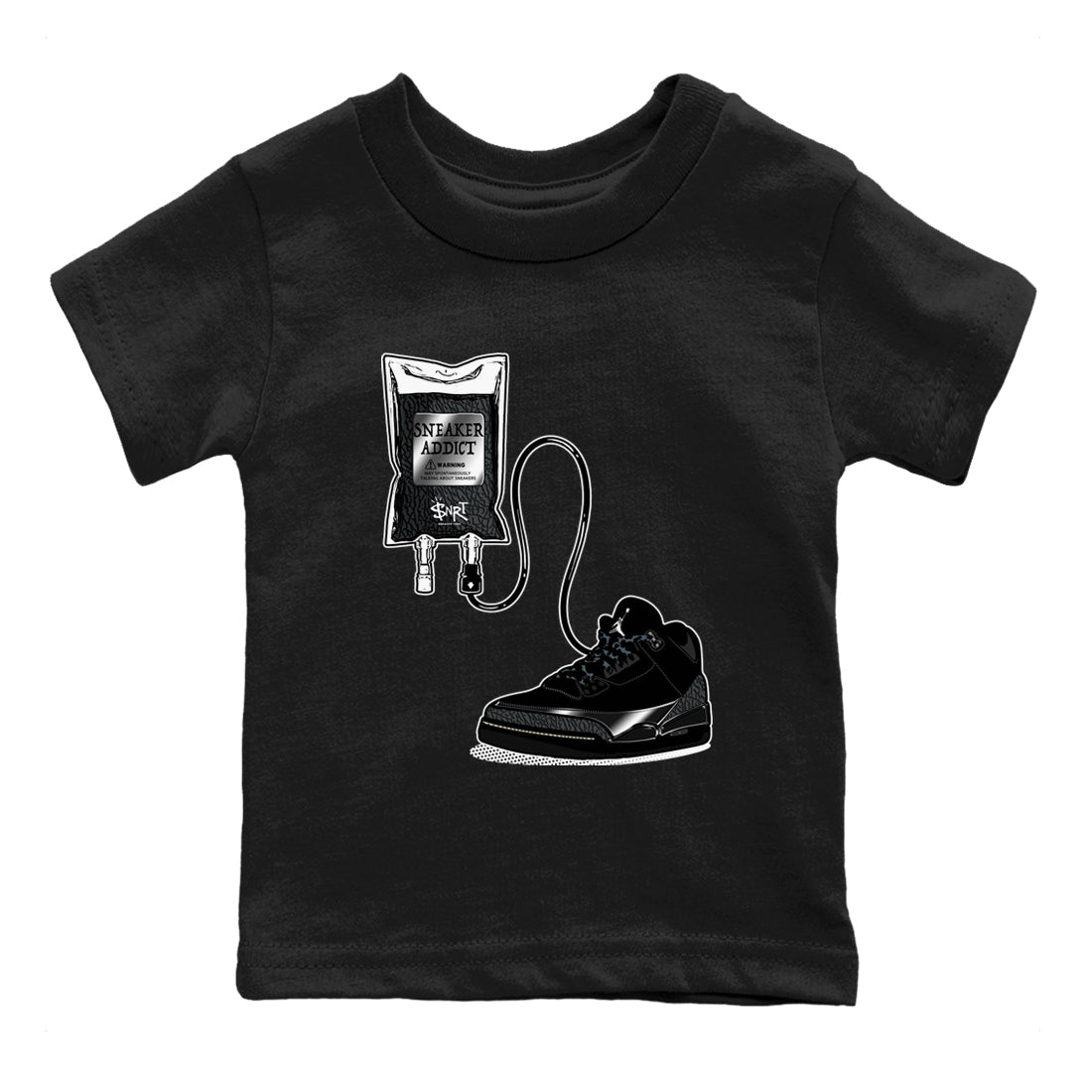 snkmatch Therapy snkmatch Tees Kids - Air Jordan 3 Black Cat