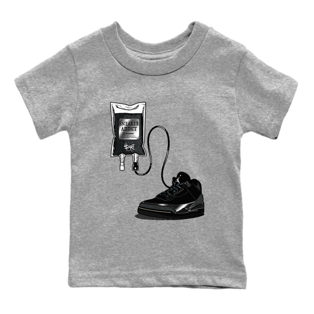 snkmatch Therapy snkmatch Tees Kids - Air Jordan 3 Black Cat