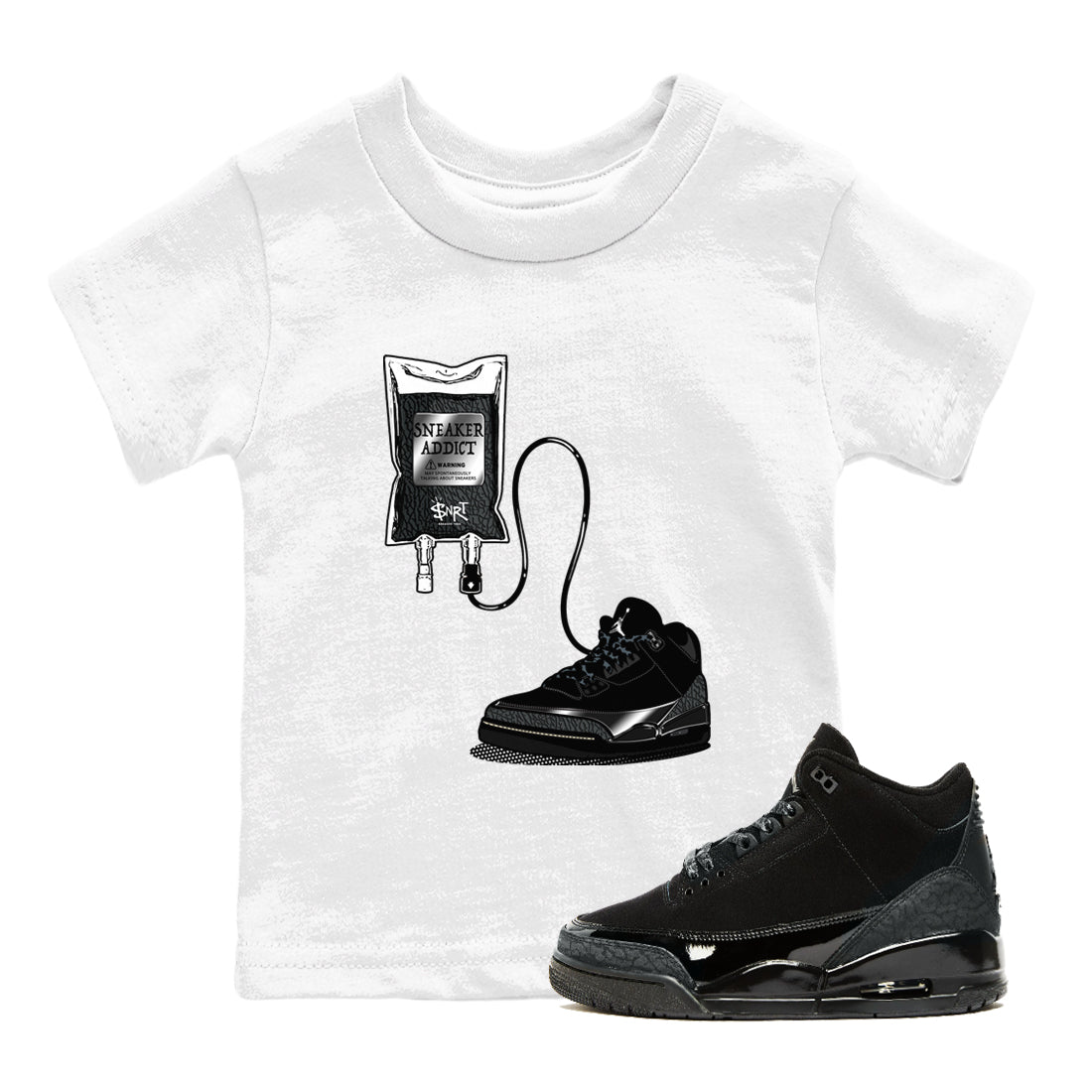 snkmatch Therapy snkmatch Tees Kids - Air Jordan 3 Black Cat