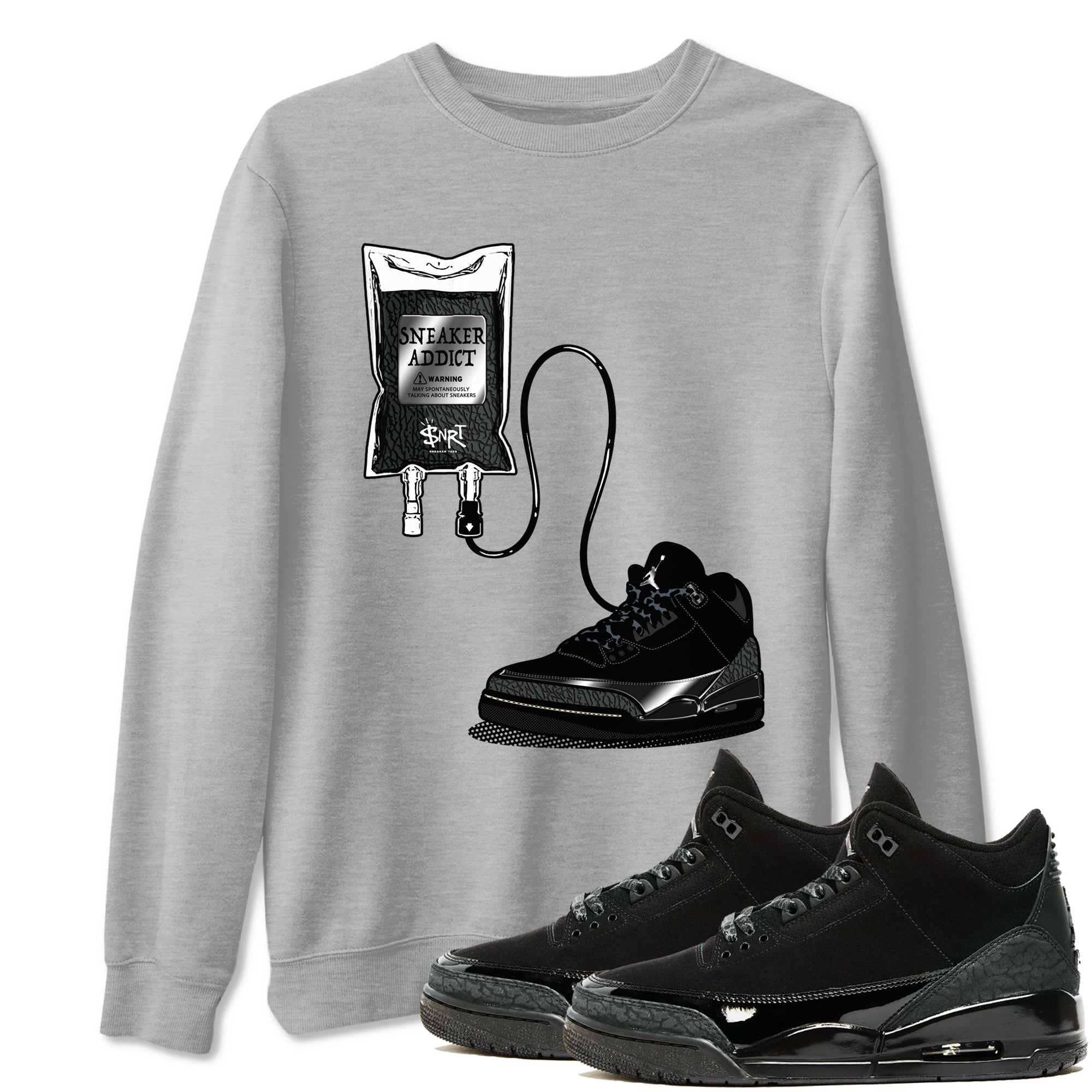 snkmatch Therapy snkmatch Tees - Air Jordan 3 Black Cat