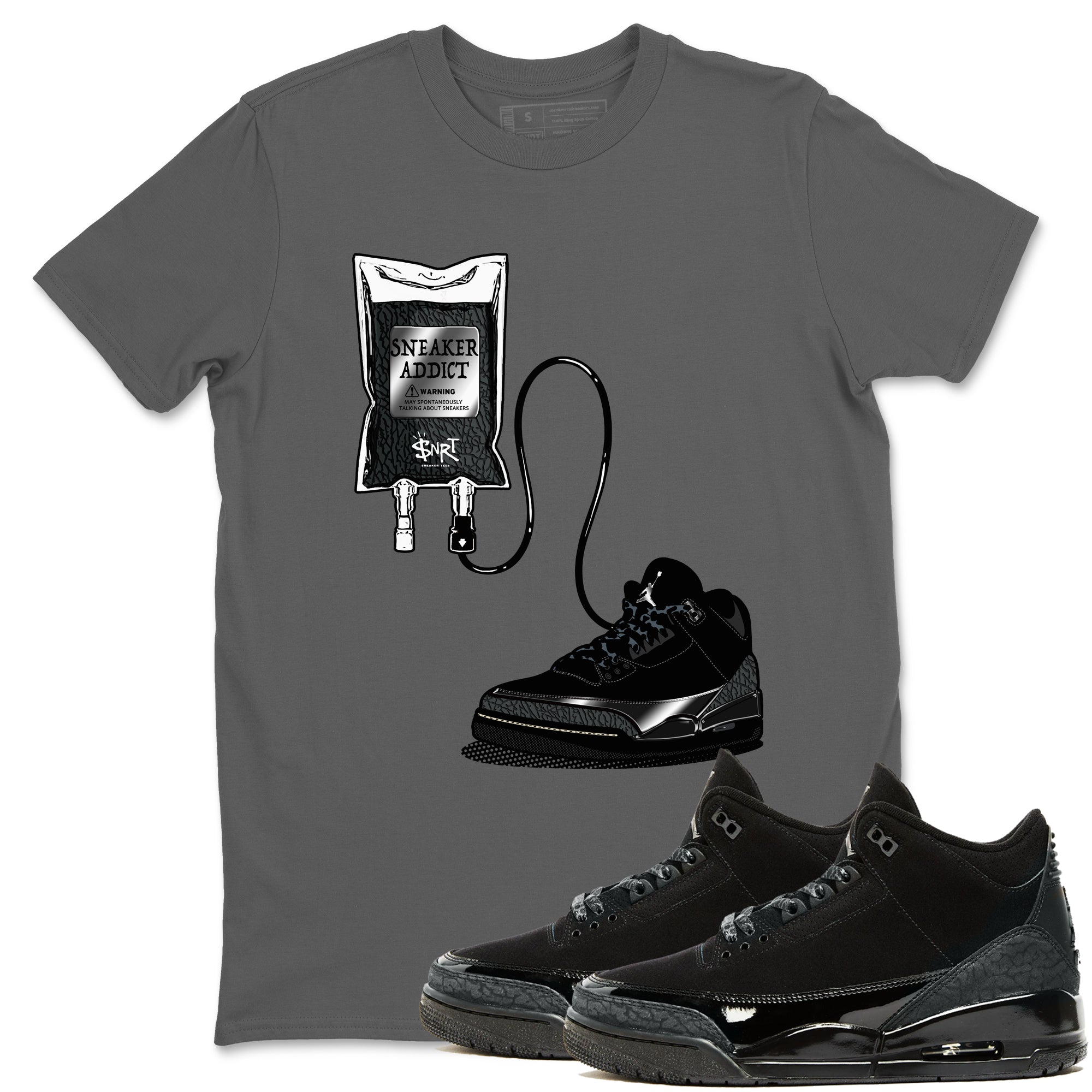 snkmatch Therapy snkmatch Tees - Air Jordan 3 Black Cat