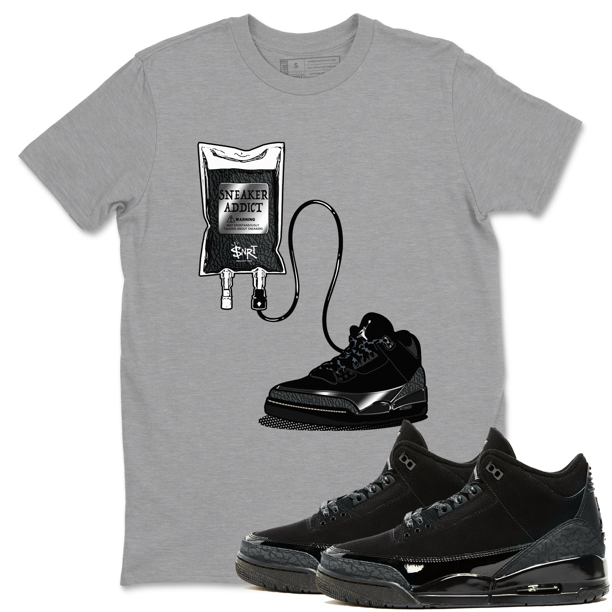 snkmatch Therapy snkmatch Tees - Air Jordan 3 Black Cat
