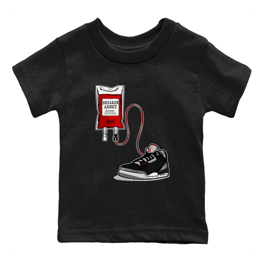 snkmatch Therapy snkmatch Tees Kids - Air Jordan 3 Black Cement