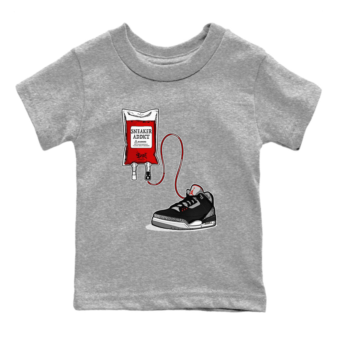 snkmatch Therapy snkmatch Tees Kids - Air Jordan 3 Black Cement