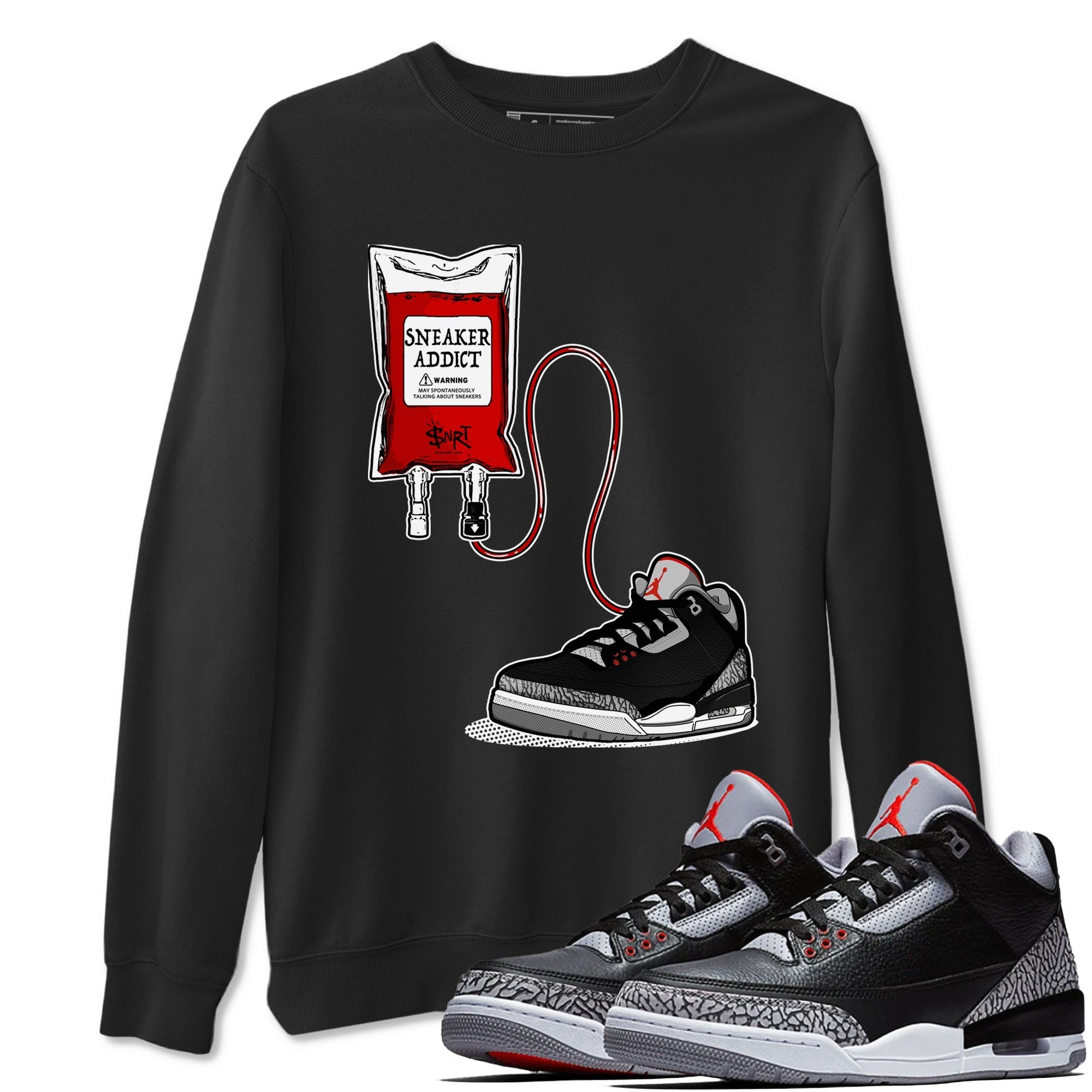 snkmatch Therapy snkmatch Tees - Air Jordan 3 Black Cement