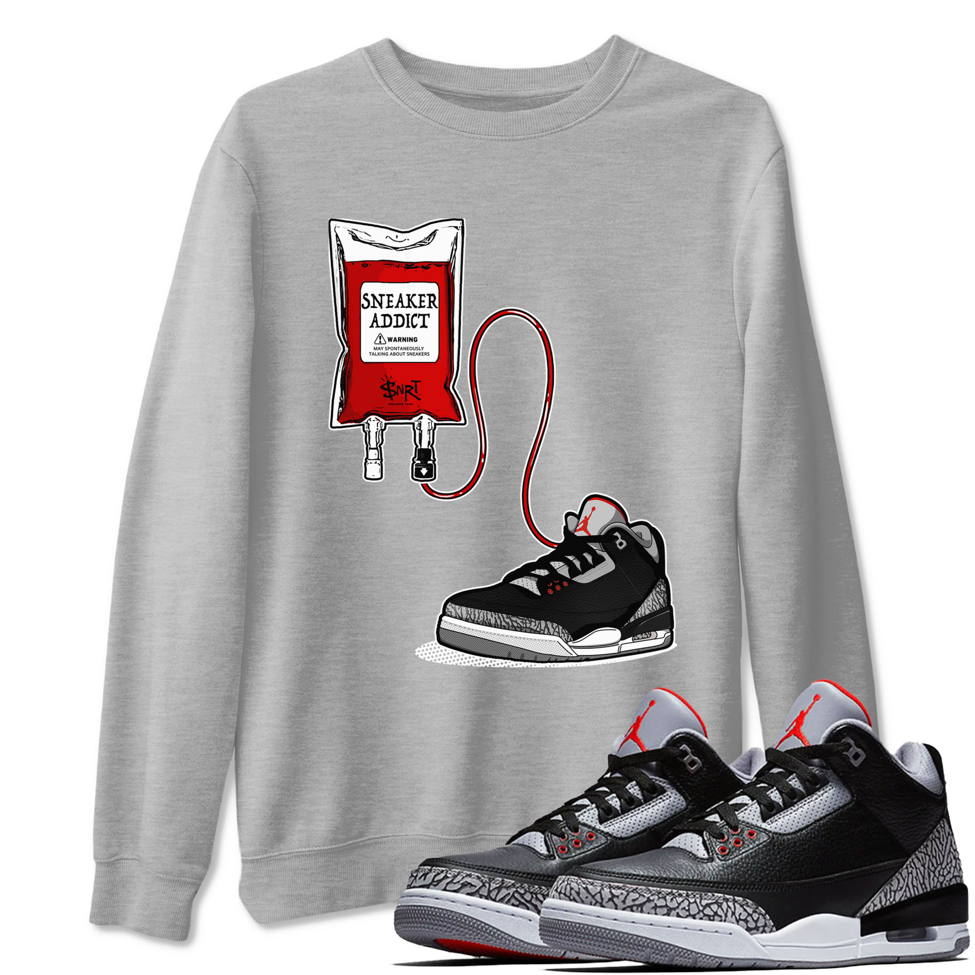 snkmatch Therapy snkmatch Tees - Air Jordan 3 Black Cement
