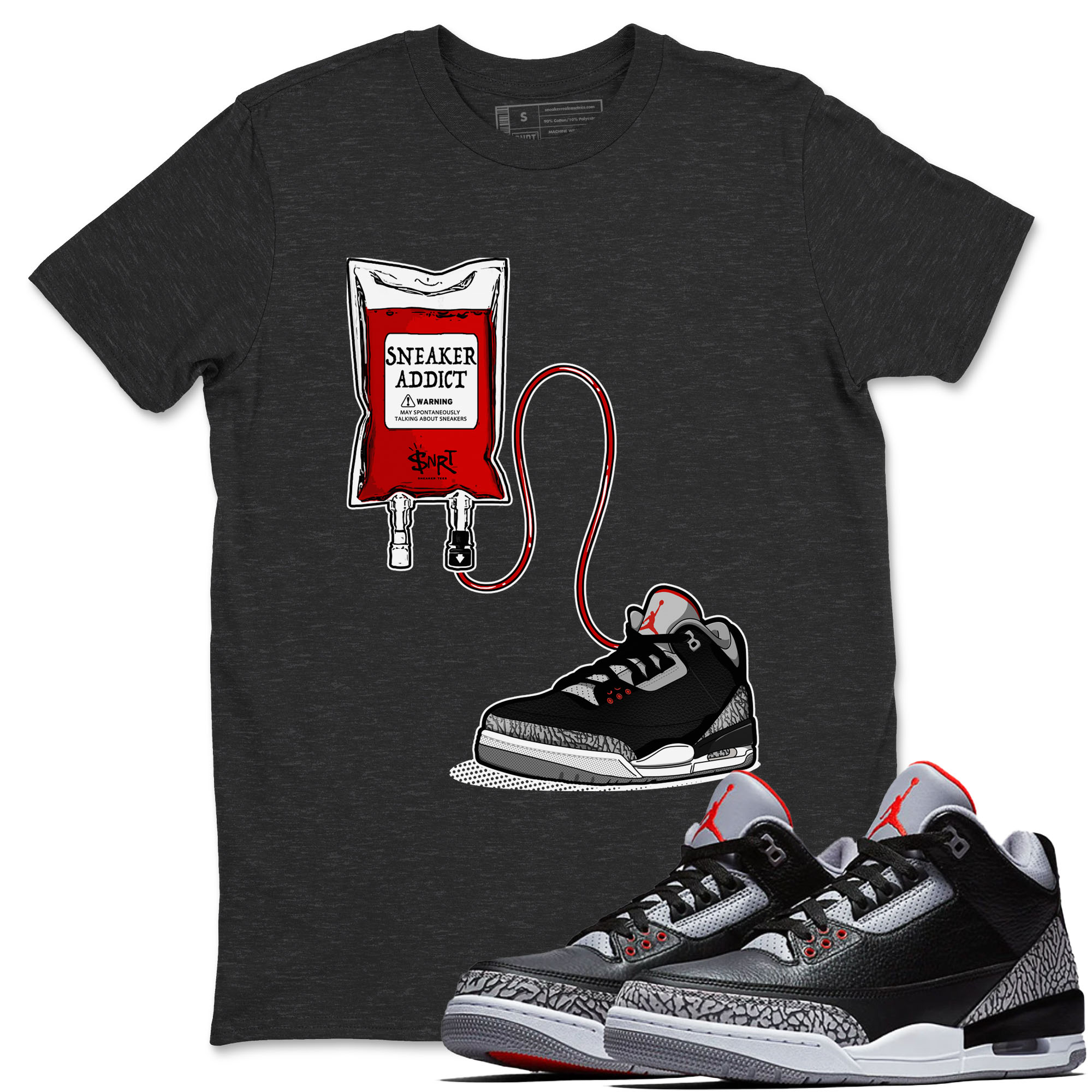 snkmatch Therapy snkmatch Tees - Air Jordan 3 Black Cement