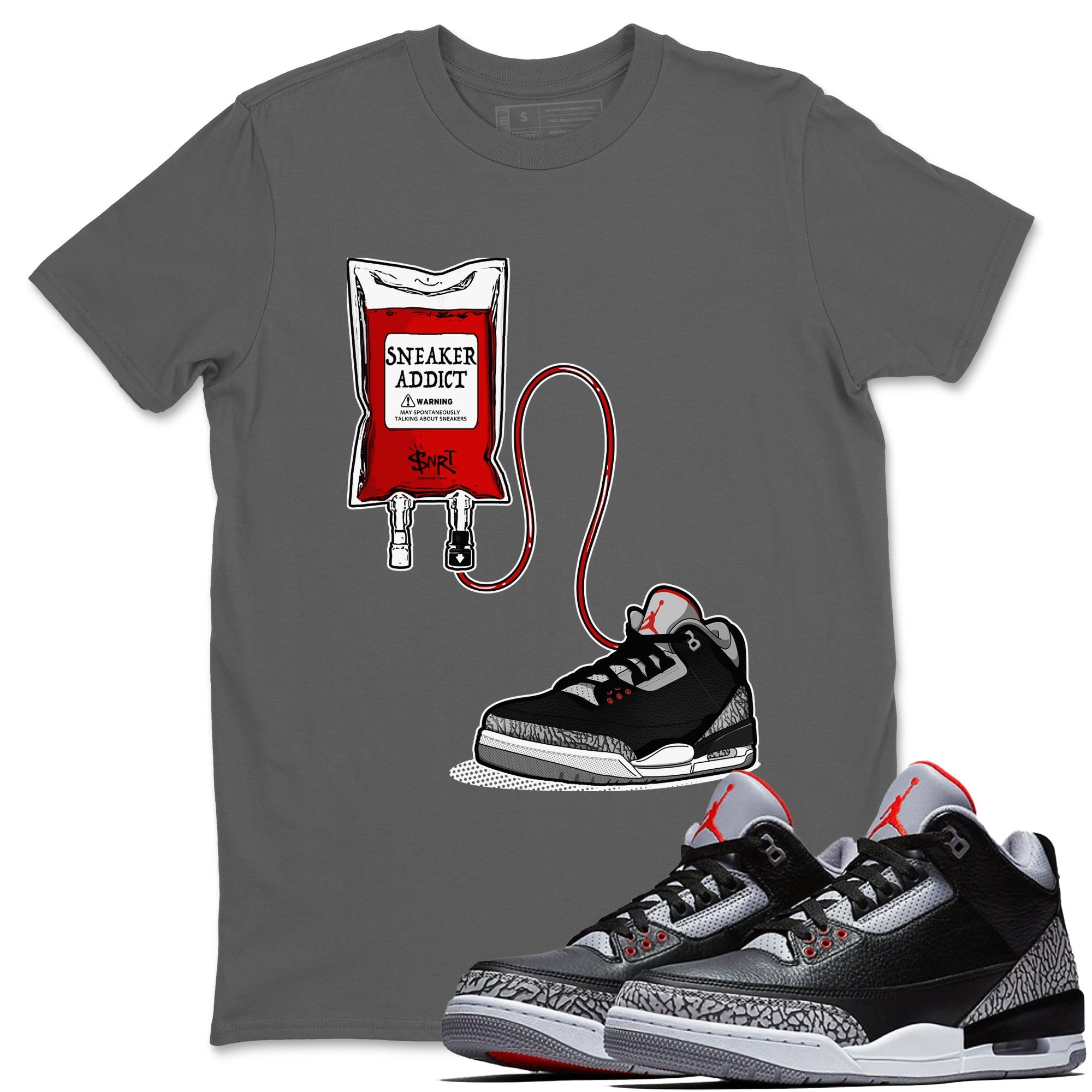 snkmatch Therapy snkmatch Tees - Air Jordan 3 Black Cement