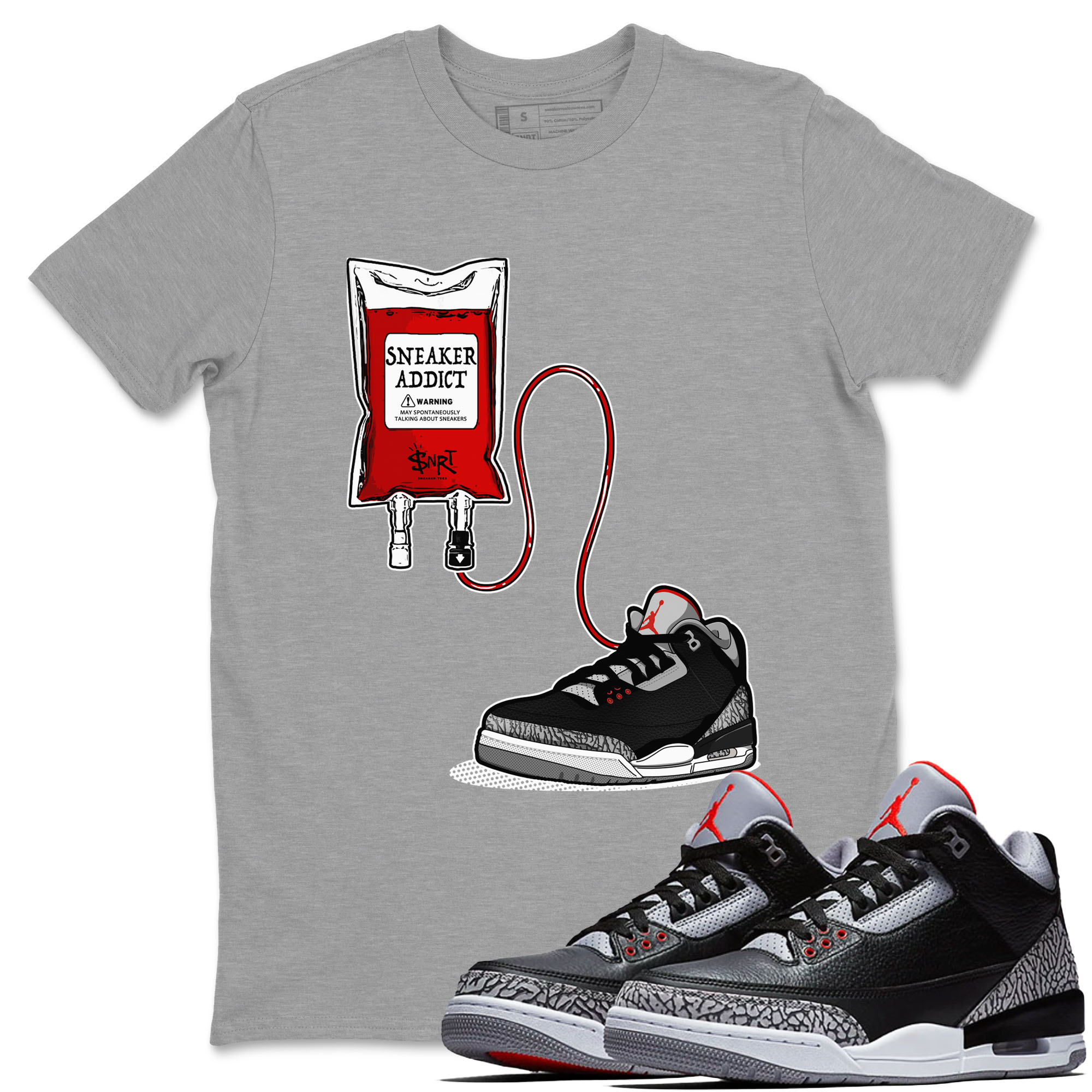 snkmatch Therapy snkmatch Tees - Air Jordan 3 Black Cement