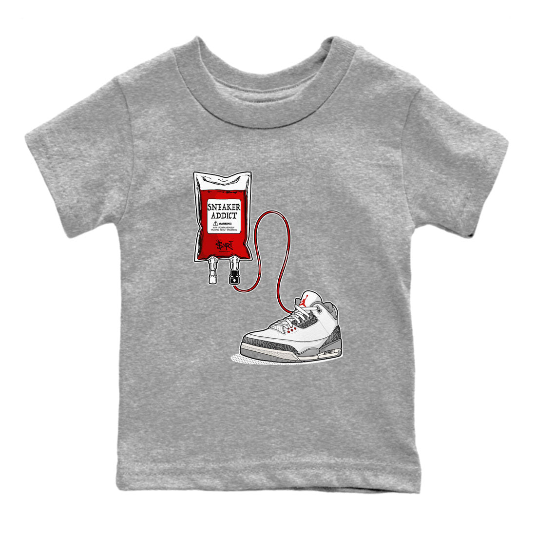 snkmatch Therapy snkmatch Tees Kids - Air Jordan 3 Cement Grey