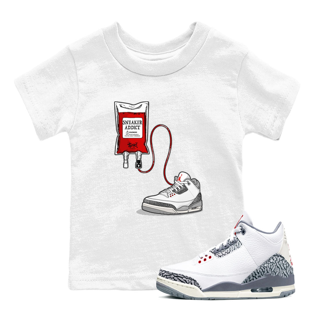 snkmatch Therapy snkmatch Tees Kids - Air Jordan 3 Cement Grey