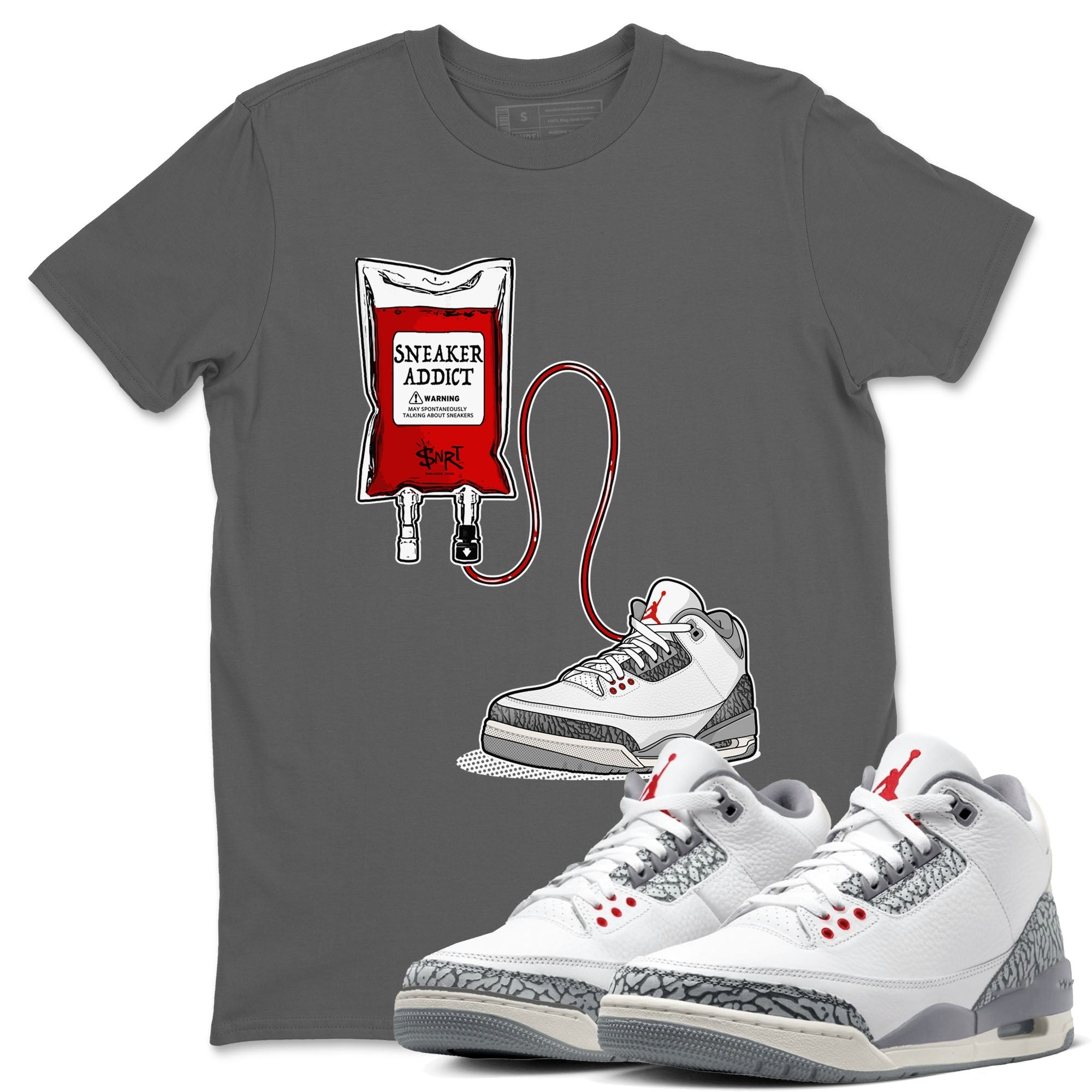 snkmatch Therapy snkmatch Tees - Air Jordan 3 Cement Grey