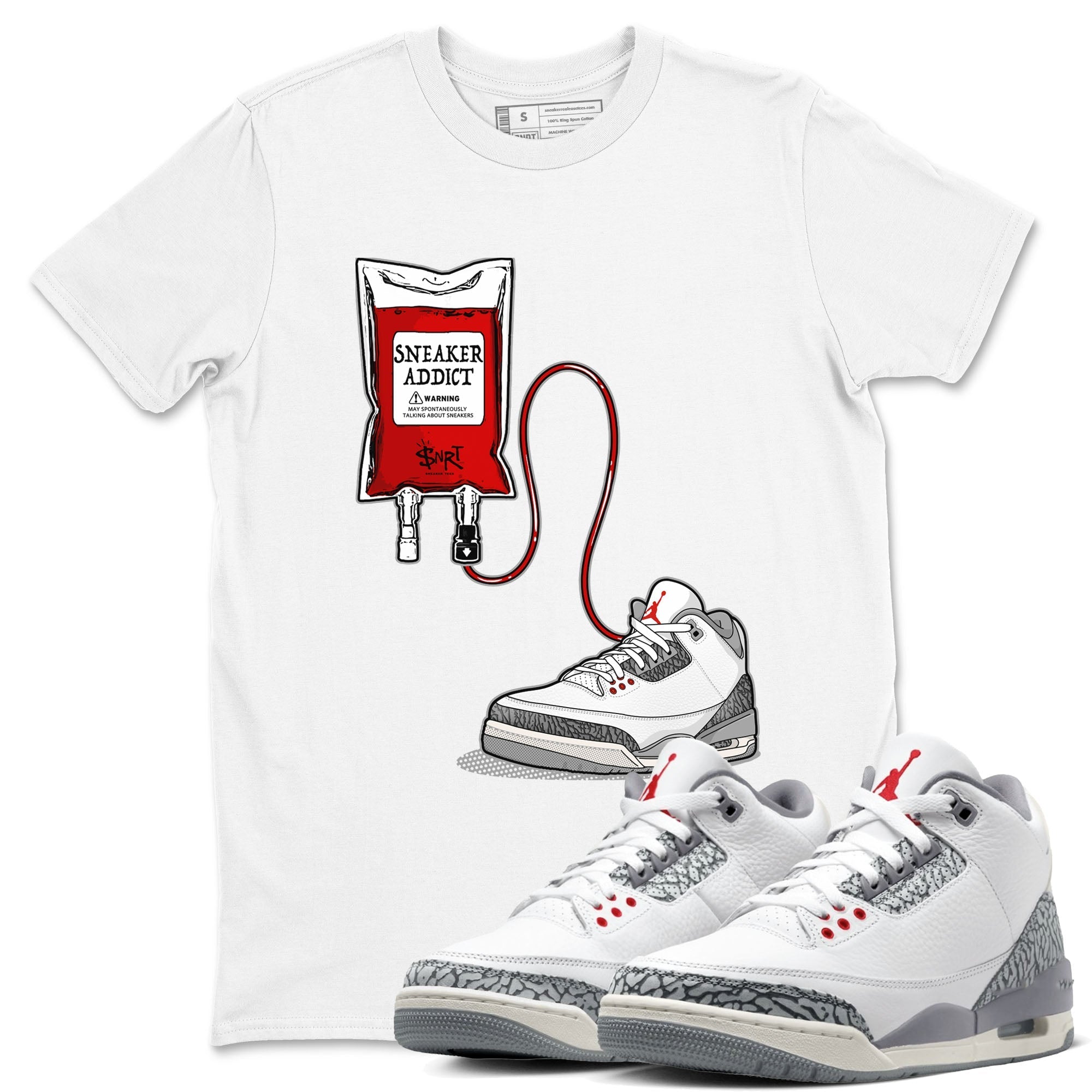 snkmatch Therapy snkmatch Tees - Air Jordan 3 Cement Grey