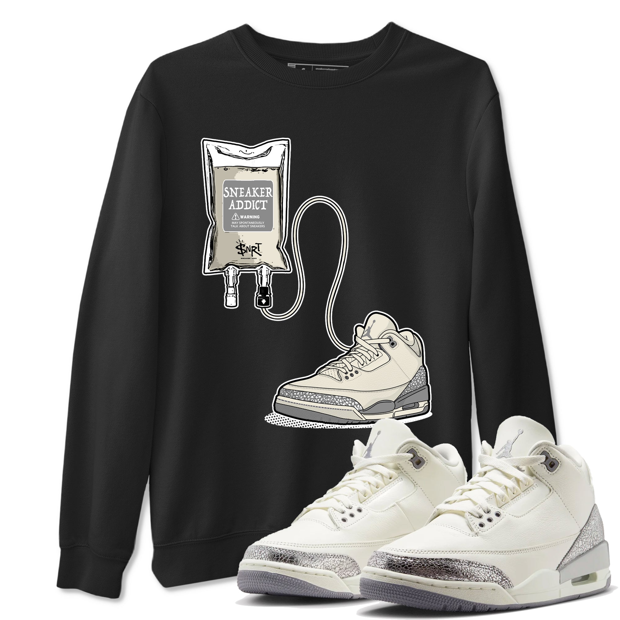 snkmatch Therapy snkmatch Tees - Air Jordan 3 Sail and Cement Grey
