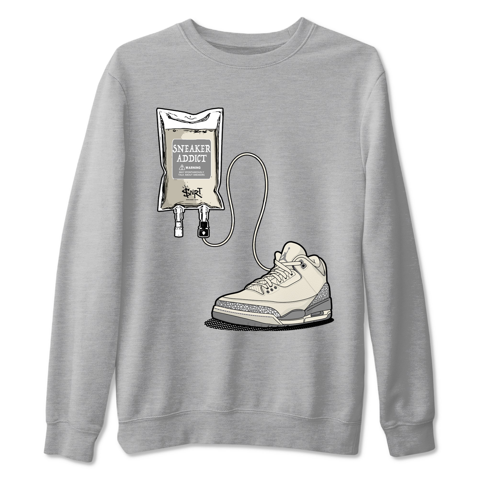 snkmatch Therapy snkmatch Tees - Air Jordan 3 Sail and Cement Grey