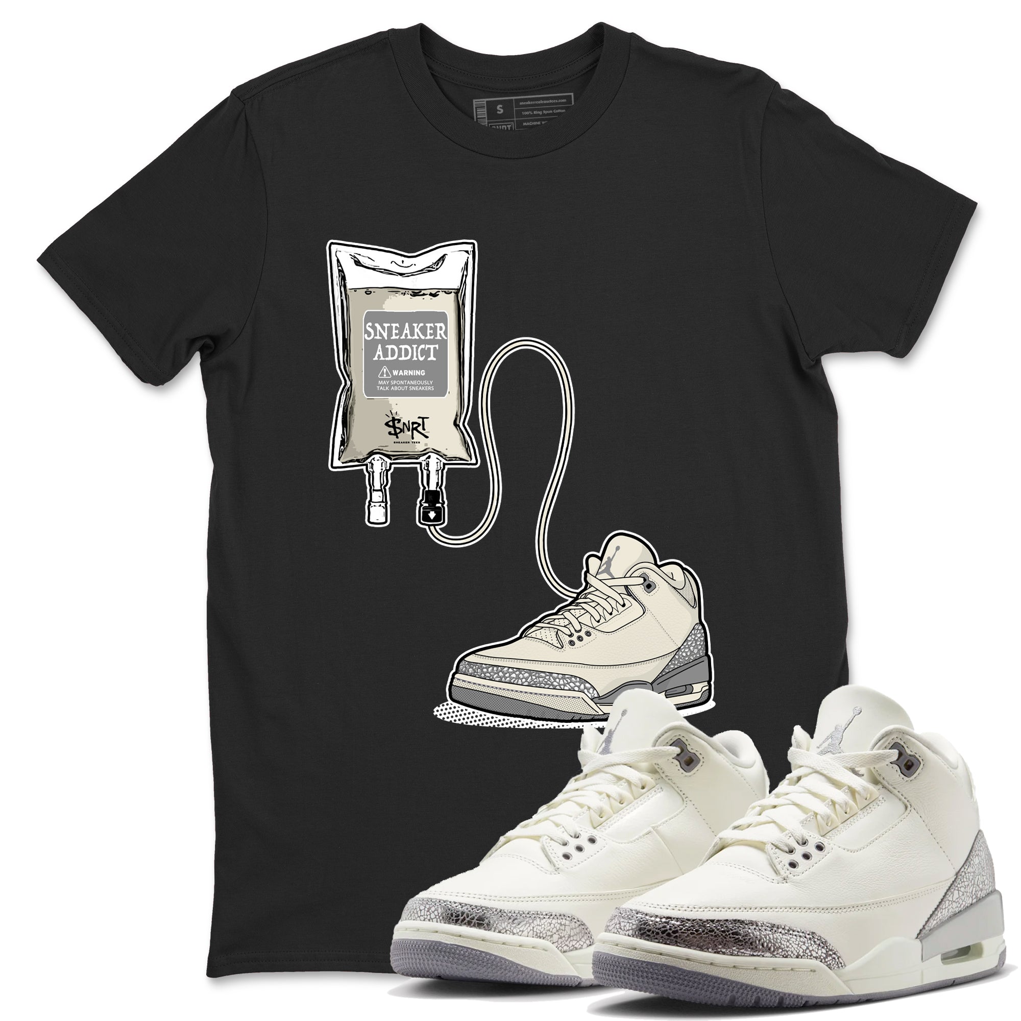 snkmatch Therapy snkmatch Tees - Air Jordan 3 Sail and Cement Grey