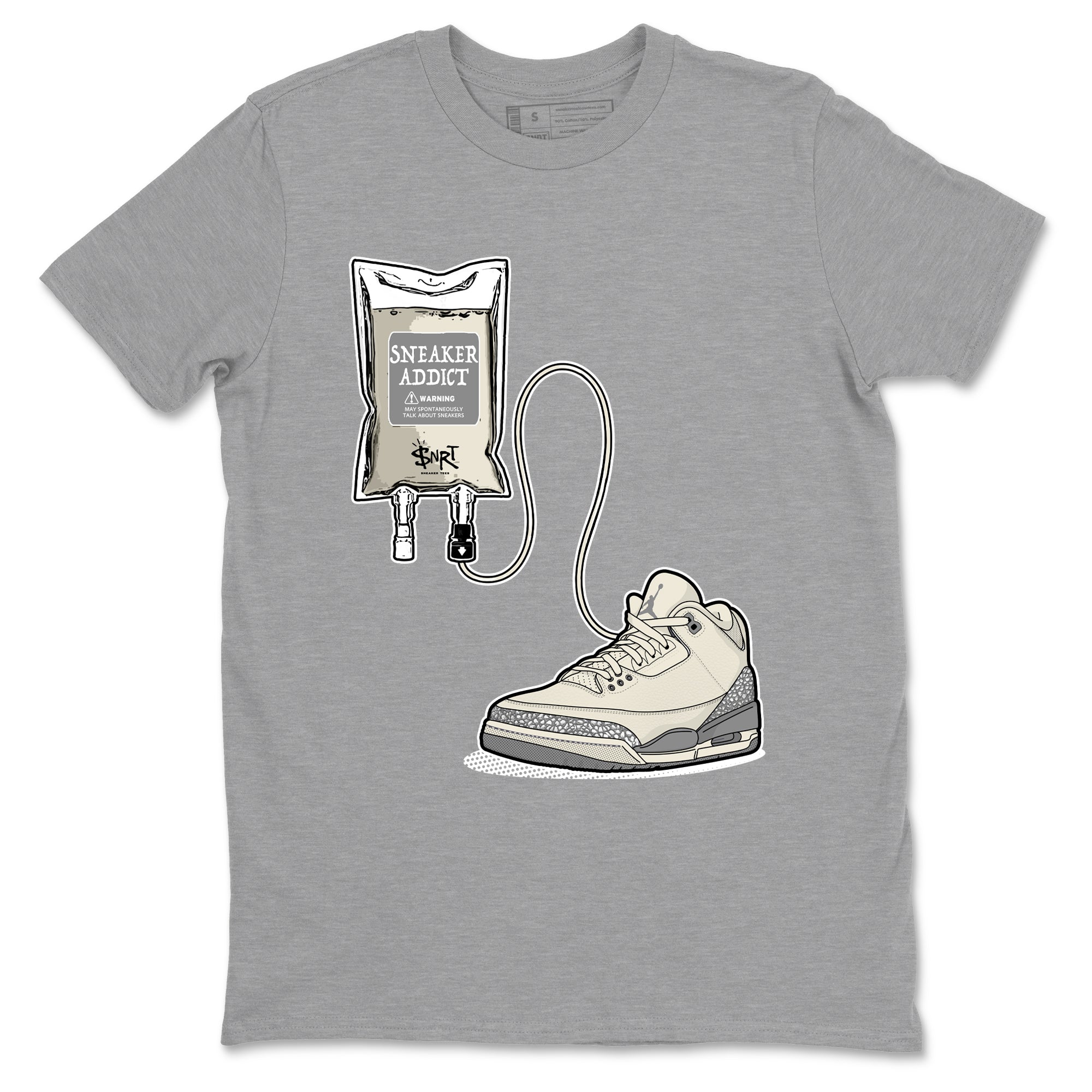 snkmatch Therapy snkmatch Tees - Air Jordan 3 Sail and Cement Grey
