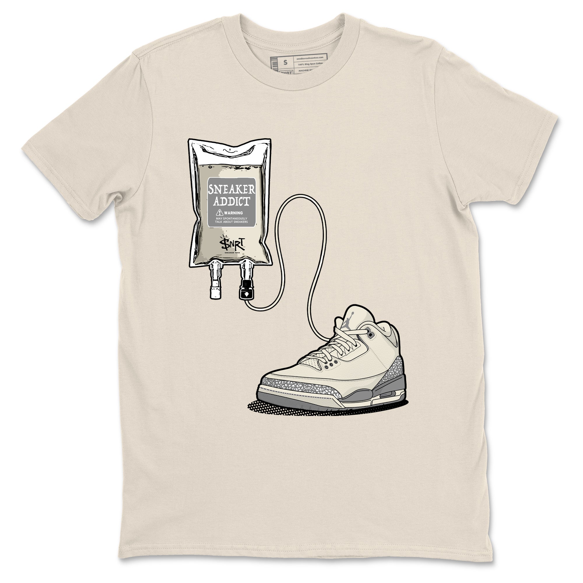 snkmatch Therapy snkmatch Tees - Air Jordan 3 Sail and Cement Grey