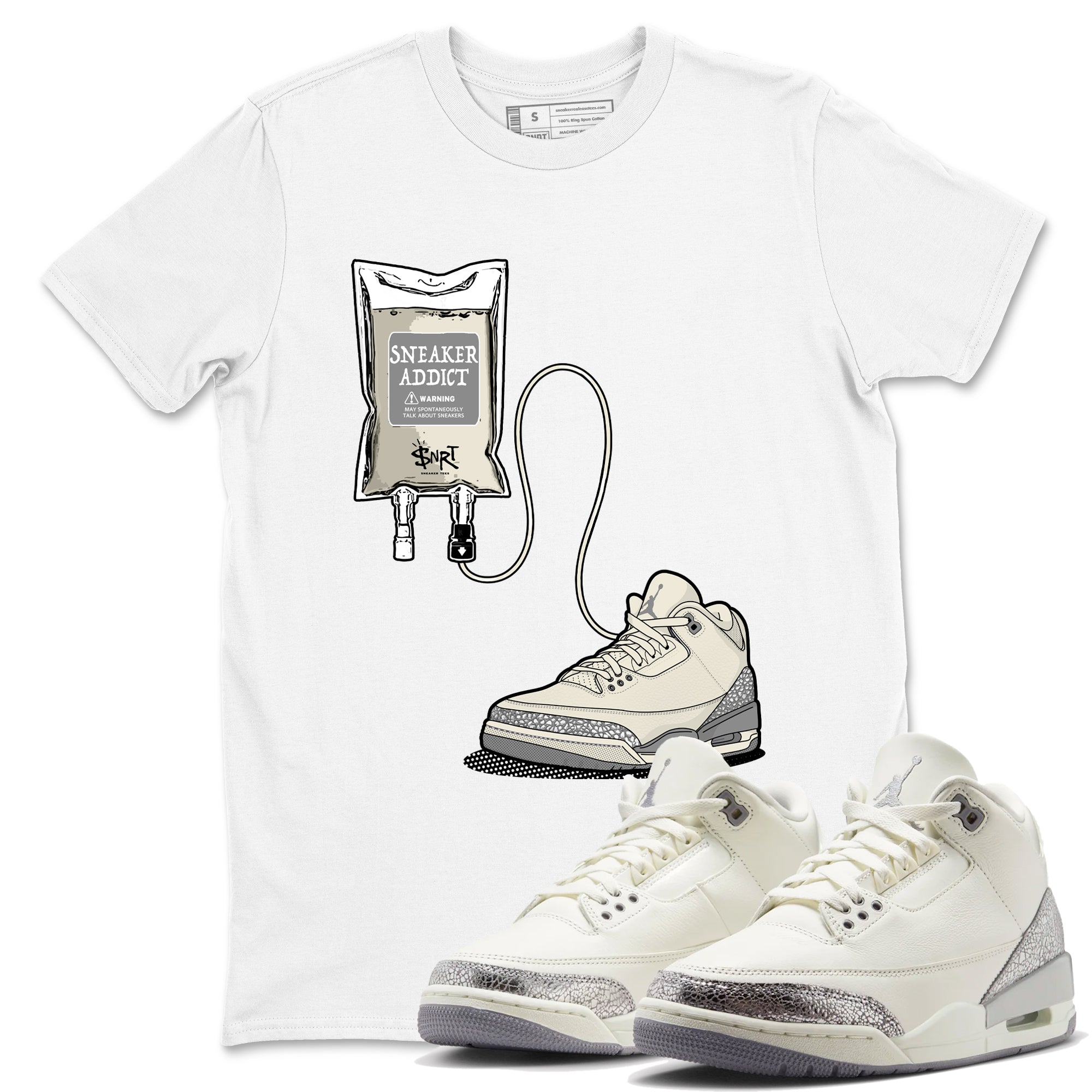 snkmatch Therapy snkmatch Tees - Air Jordan 3 Sail and Cement Grey