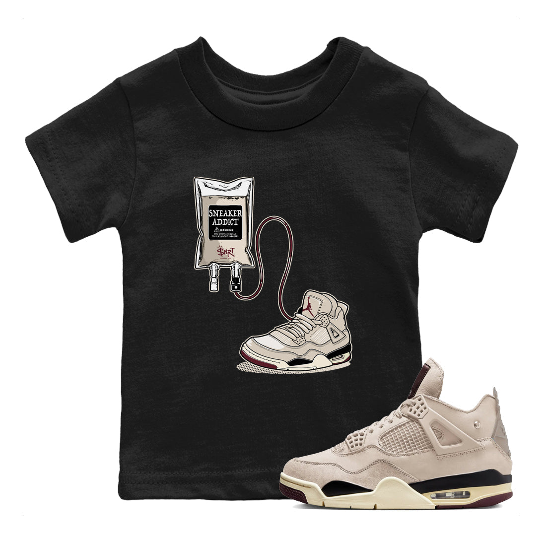 snkmatch Therapy snkmatch Tees Kids - Air Jordan 4 A Ma Maniere x Fossil Stone