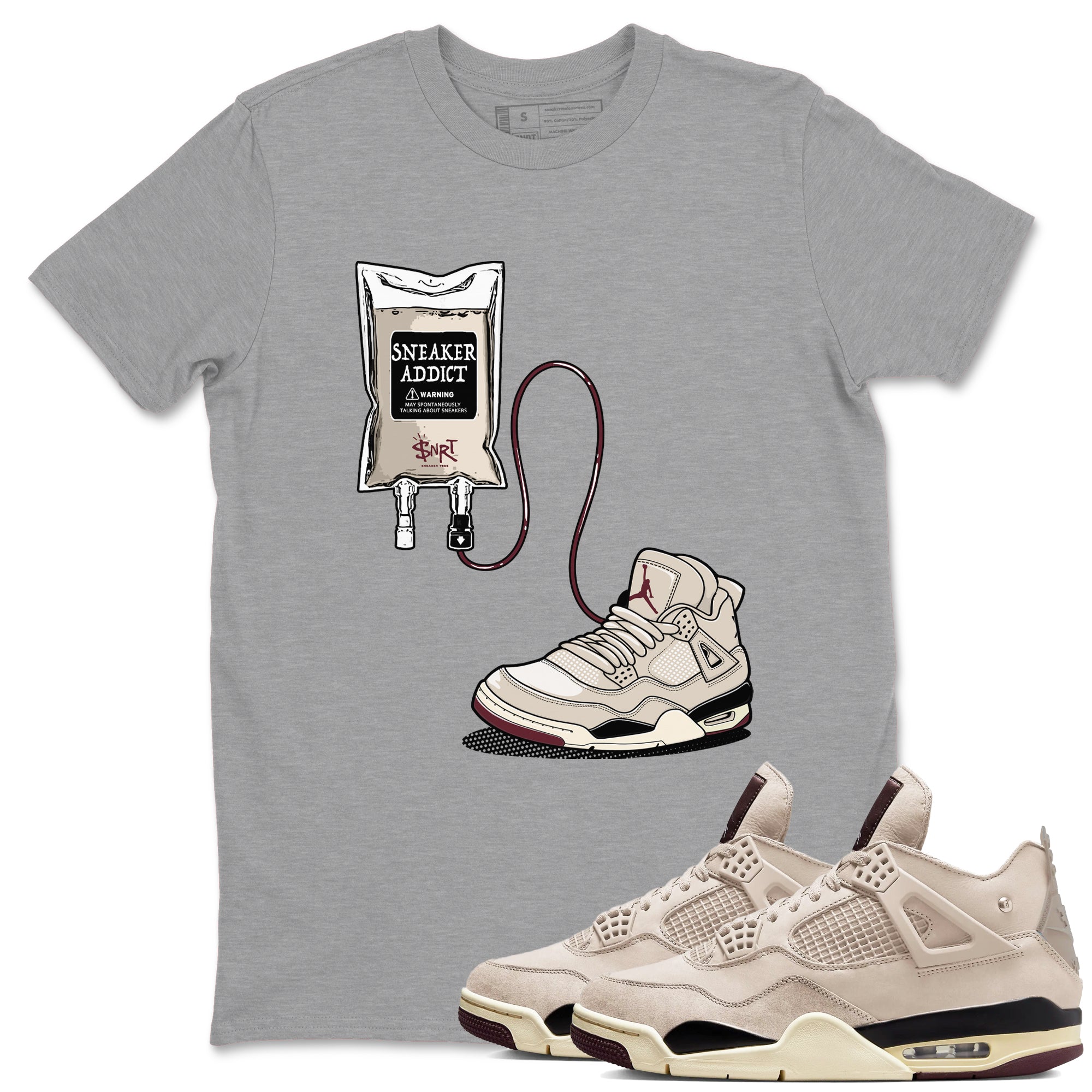snkmatch Therapy snkmatch Tees - Air Jordan 4 A Ma Maniere x Fossil Stone