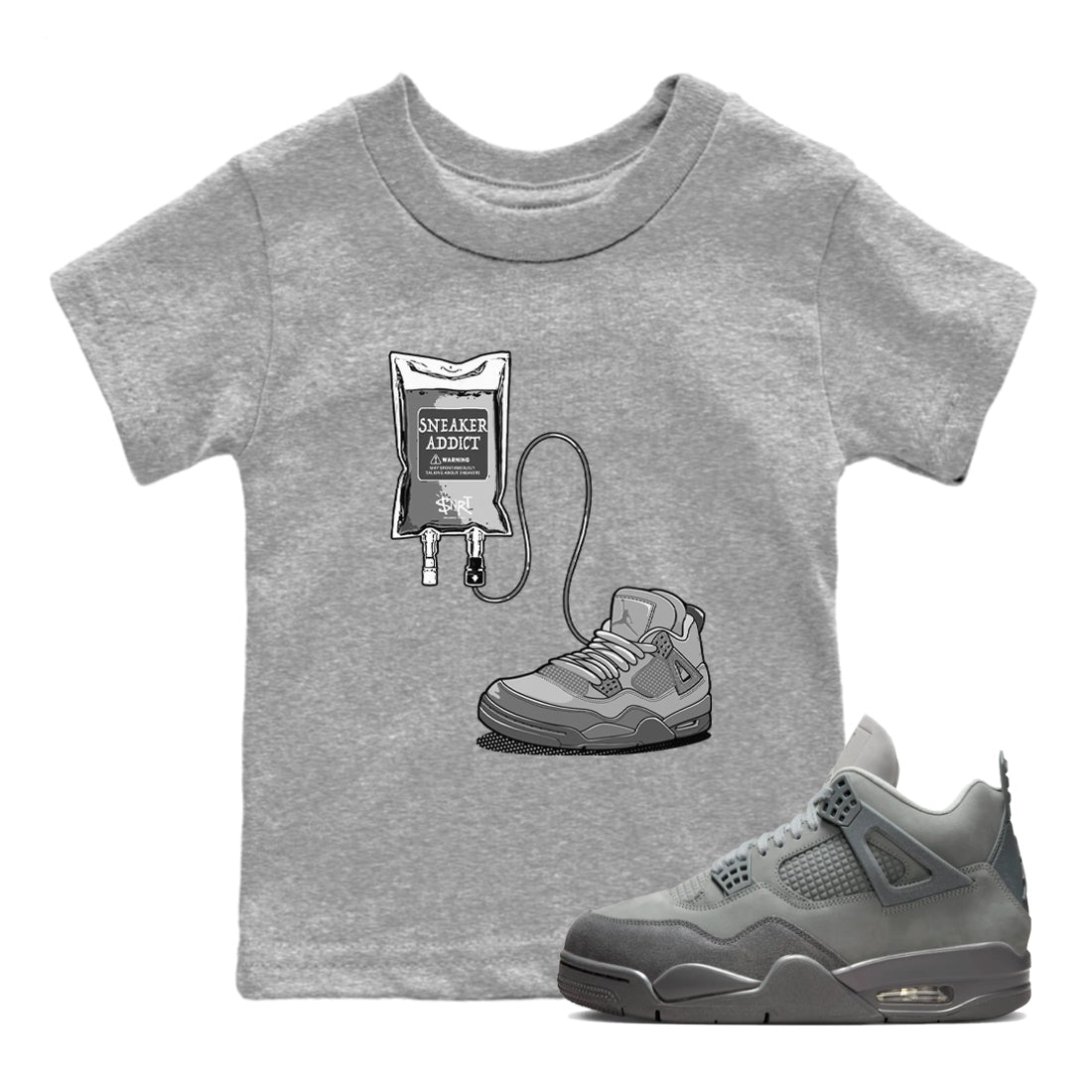 snkmatch Therapy snkmatch Tees Kids - Air Jordan 4 Wet Cement