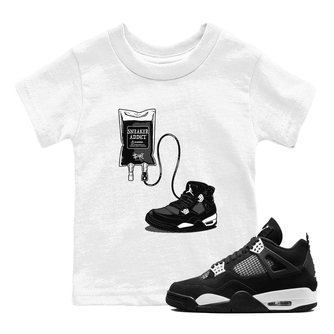 snkmatch Therapy snkmatch Tees Kids - Air Jordan 4 White Thunder