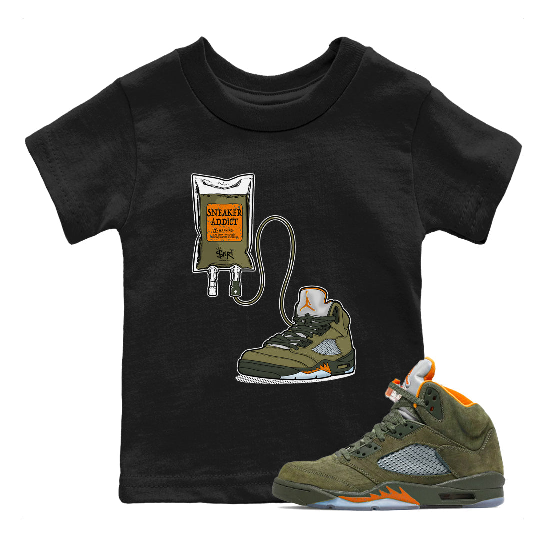 snkmatch Therapy snkmatch Tees Kids - Air Jordan 5 Olive