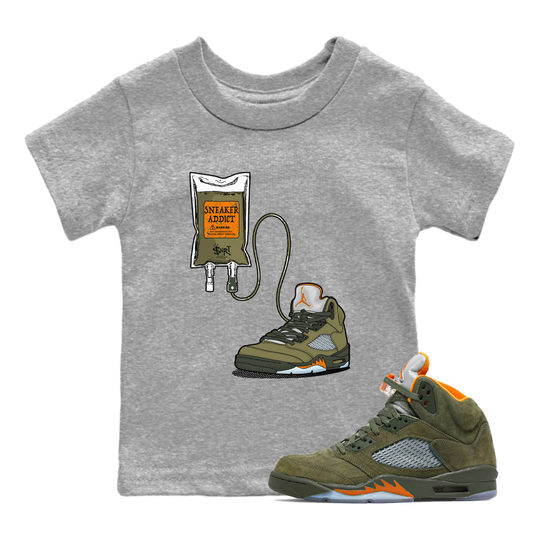 snkmatch Therapy snkmatch Tees Kids - Air Jordan 5 Olive