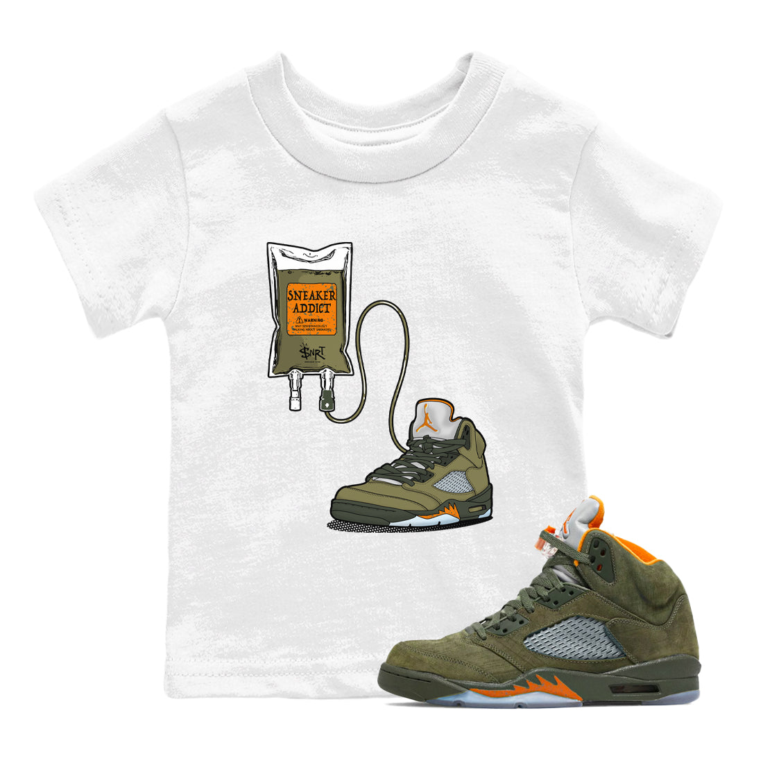 snkmatch Therapy snkmatch Tees Kids - Air Jordan 5 Olive